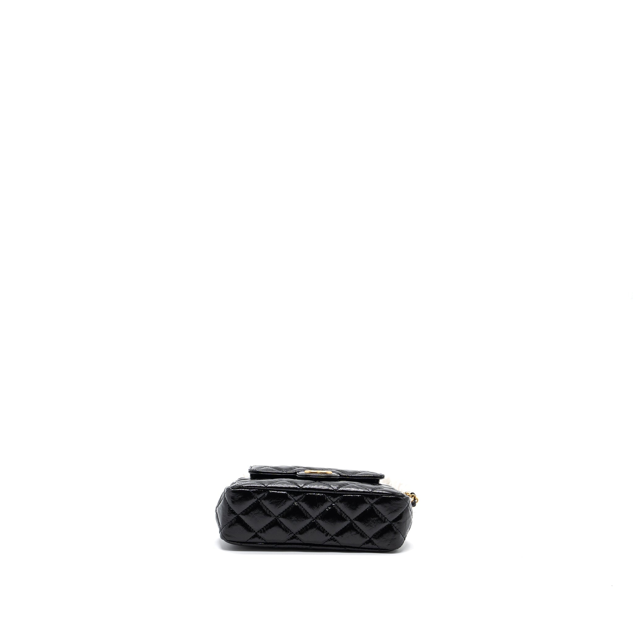 CHANEL 23C SMALL HOBO BAG SHINY CALFSKIN BLACK GHW (MICROCHIP)