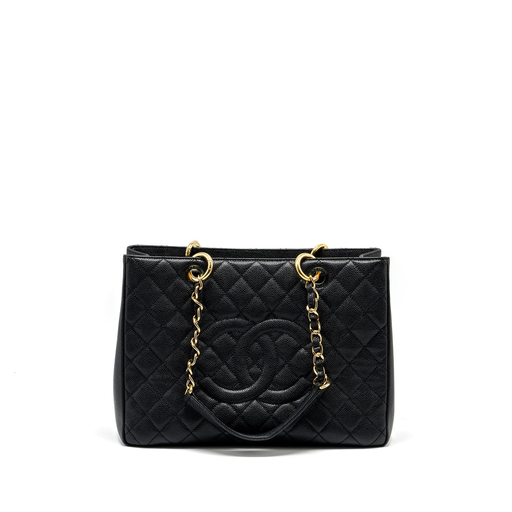 CHANEL GRAND SHOPPING TOTE BAG CAVIAR BLACK GHW