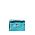 BVLGARI SERPENTI FOREVER BAG PATENT METALLIC BLUE LGHW