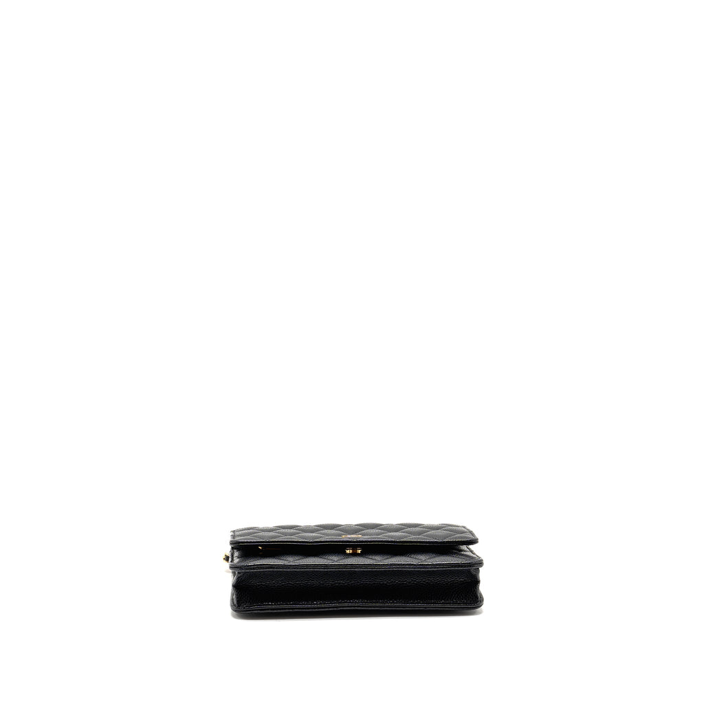CHANEL CLASSIC WALLET ON CHAIN CAVIAR BLACK GHW (MICROCHIP)