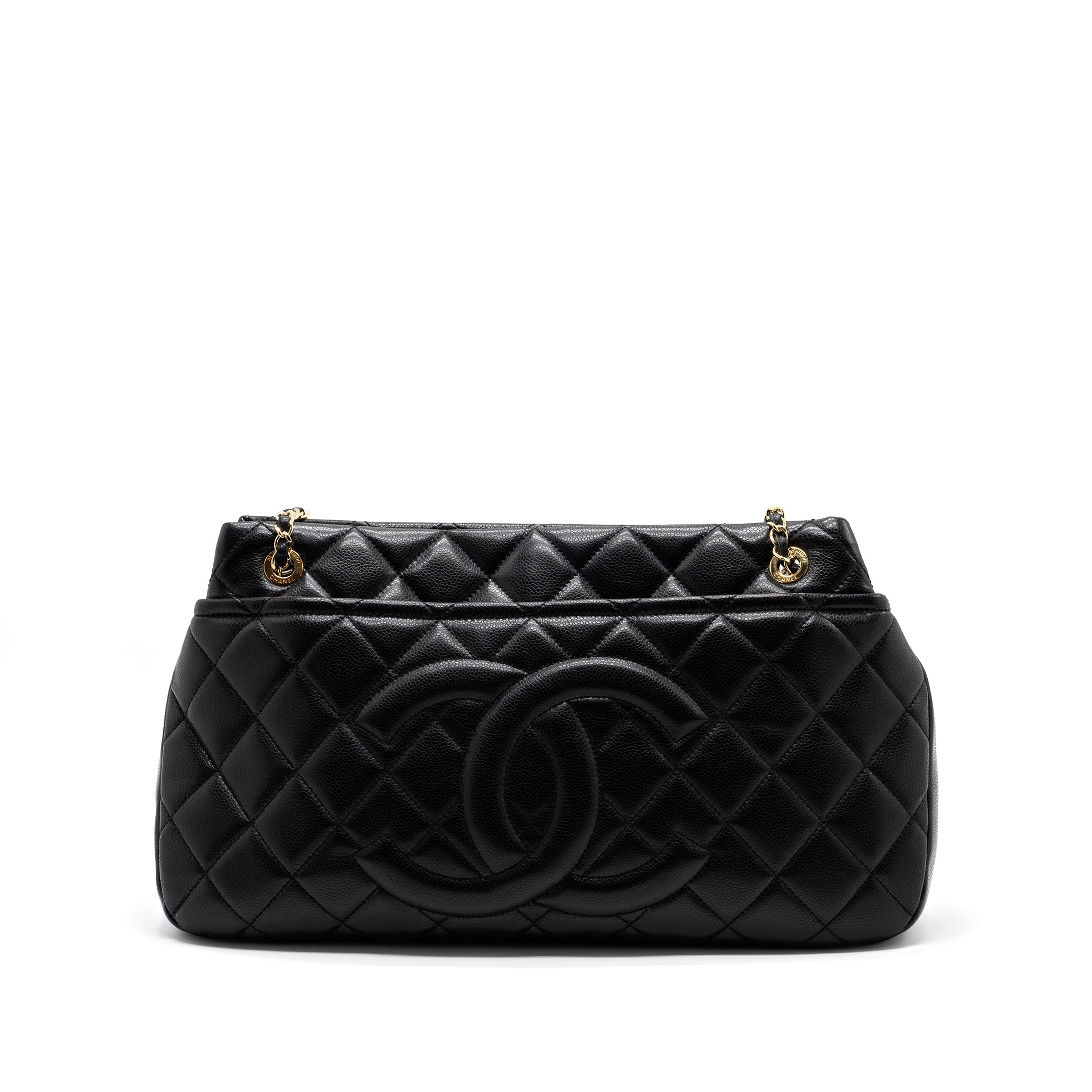 CHANEL MATELASSE CHAIN TOTE BAG CAVIAR BLACK GHW