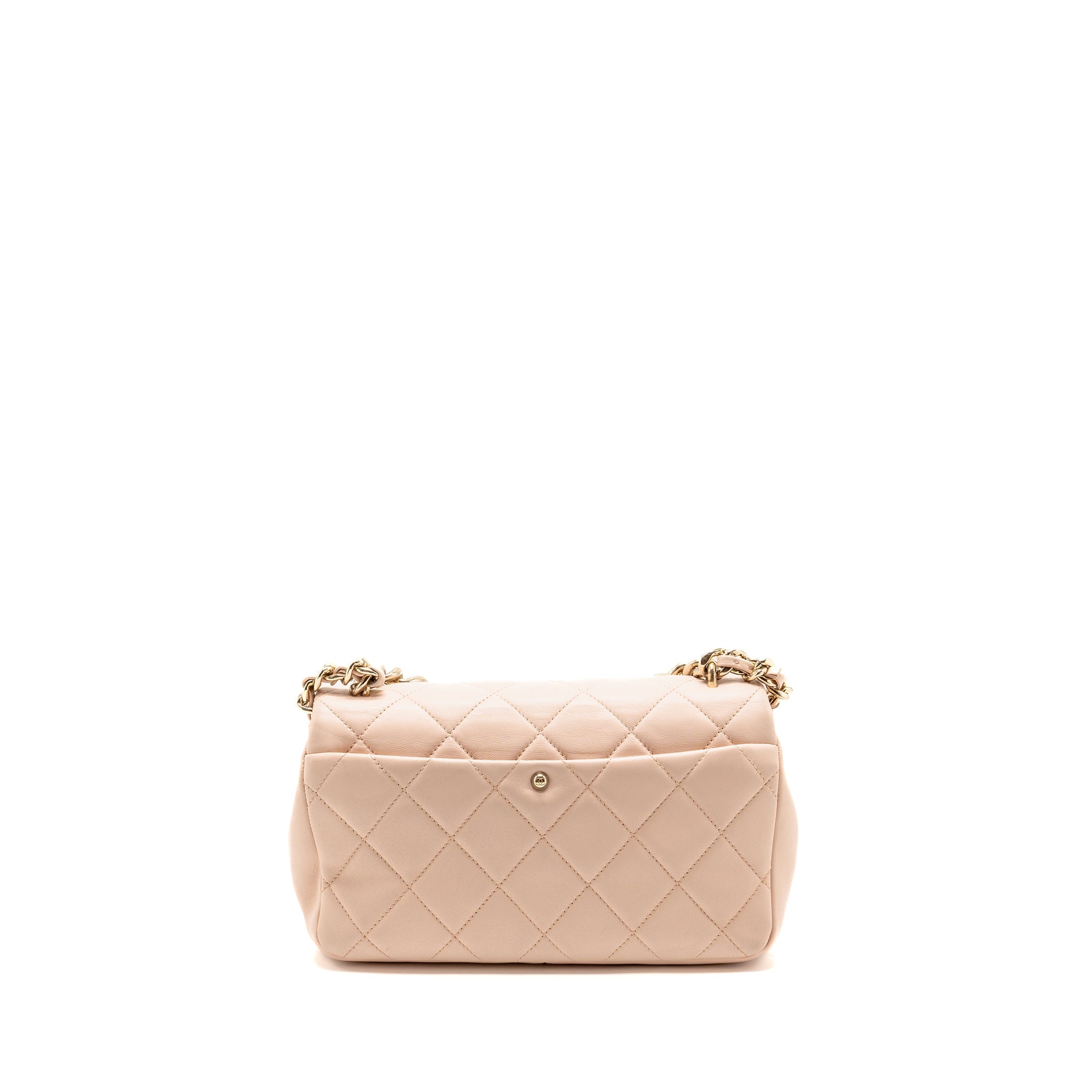 CHANEL GIANT TOP HANDLE RECTANGULAR FLAP BAG LAMBSKIN PINK LGHW (MICROCHIP)