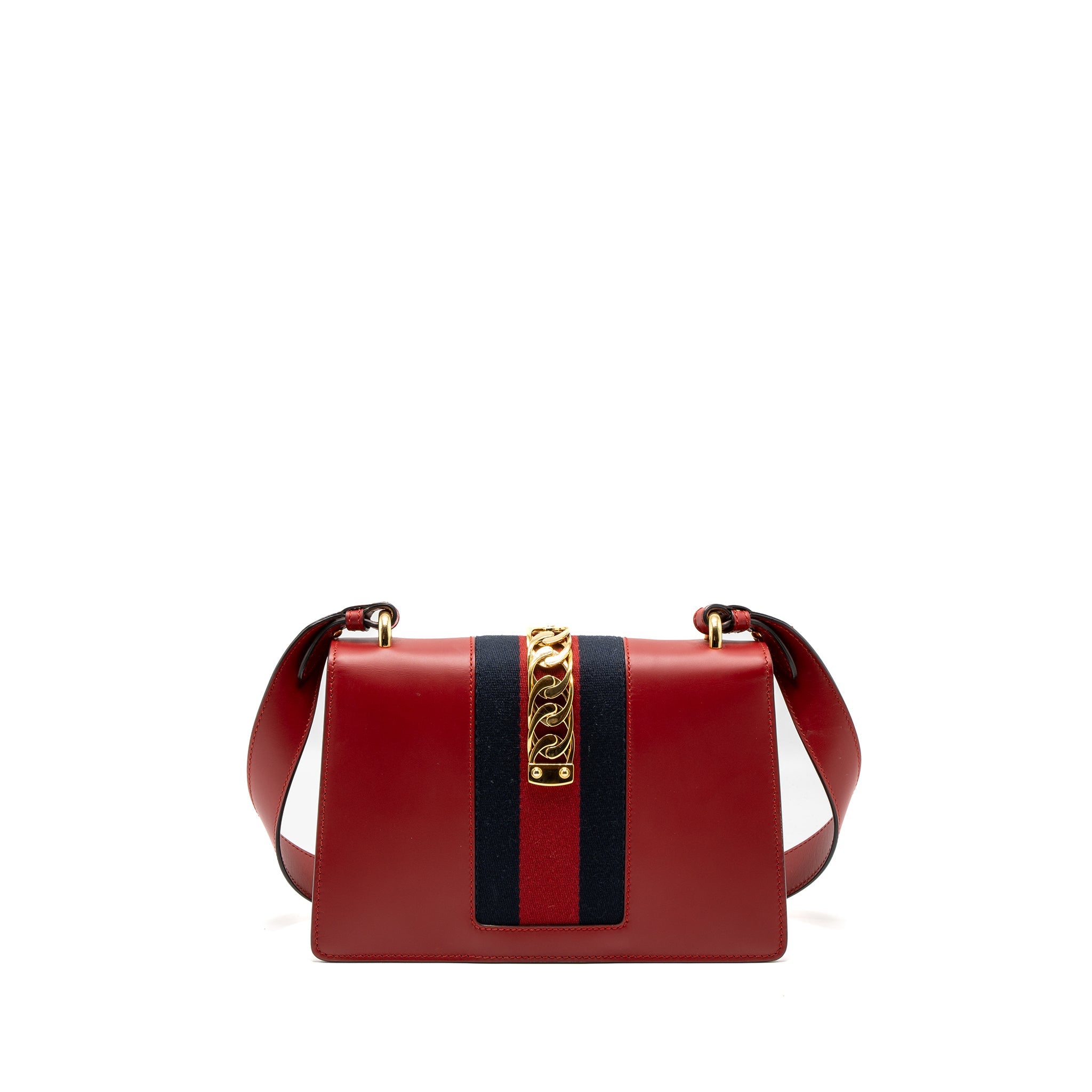 GUCCI SMALL SYLVIE BAG CALFSKIN RED GHW