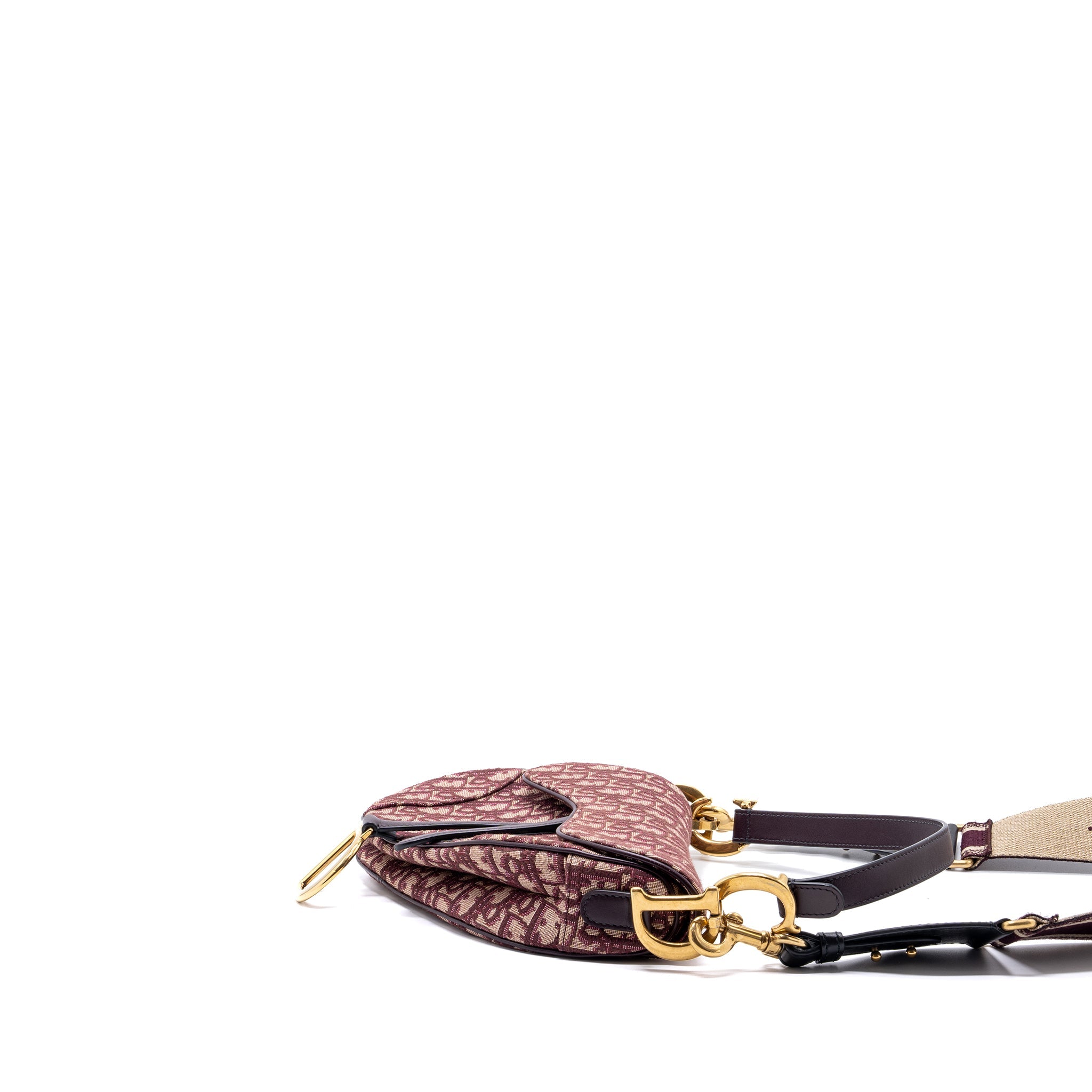 DIOR MEDIUM SADDLE BAG RED OBLIQUE EMBROIDERY GHW WITH AN EXTRA DIOR STRAP