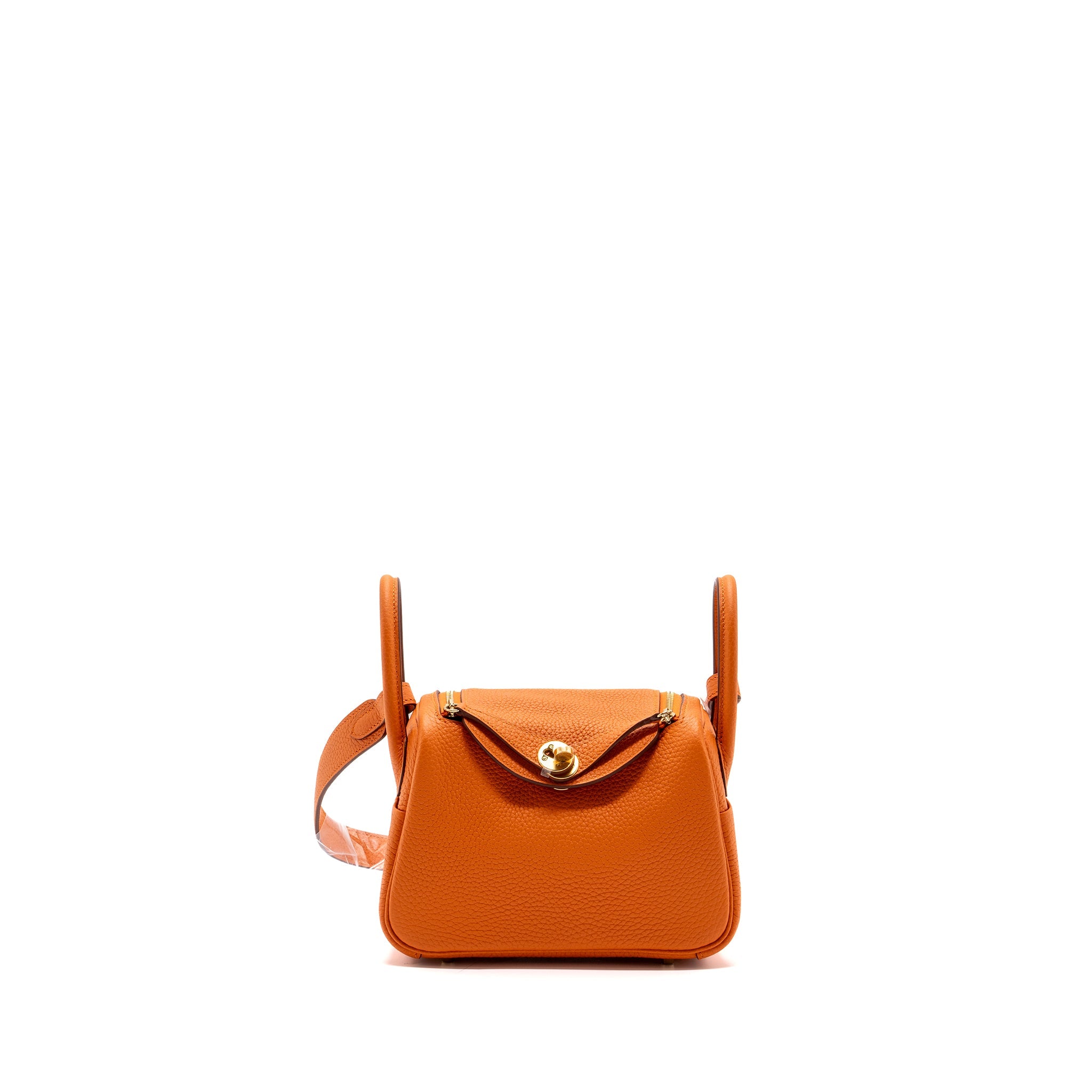 HERMES MINI LINDY CLEMENCE ORANGE GHW