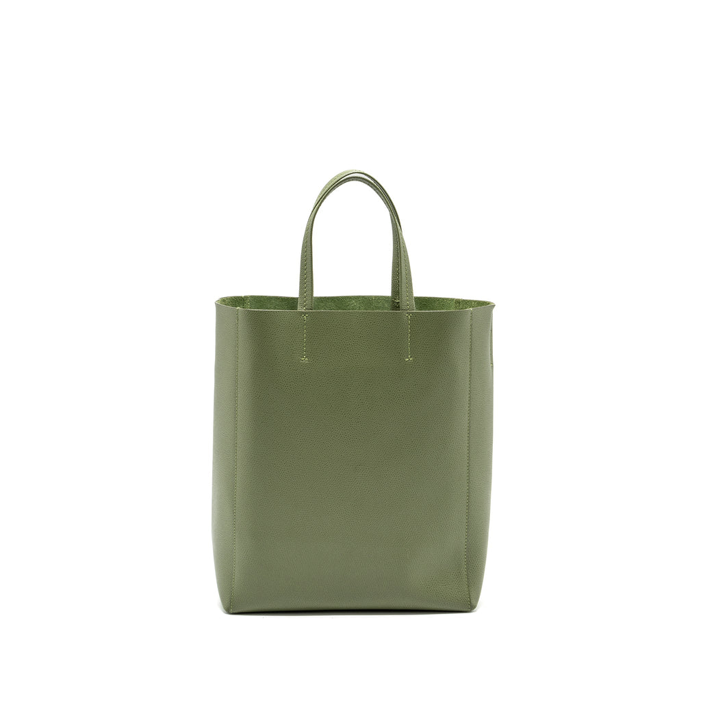 CELINE VERTICAL CABAS TOTE BAG GRAINED CALFSKIN GREEN GHW