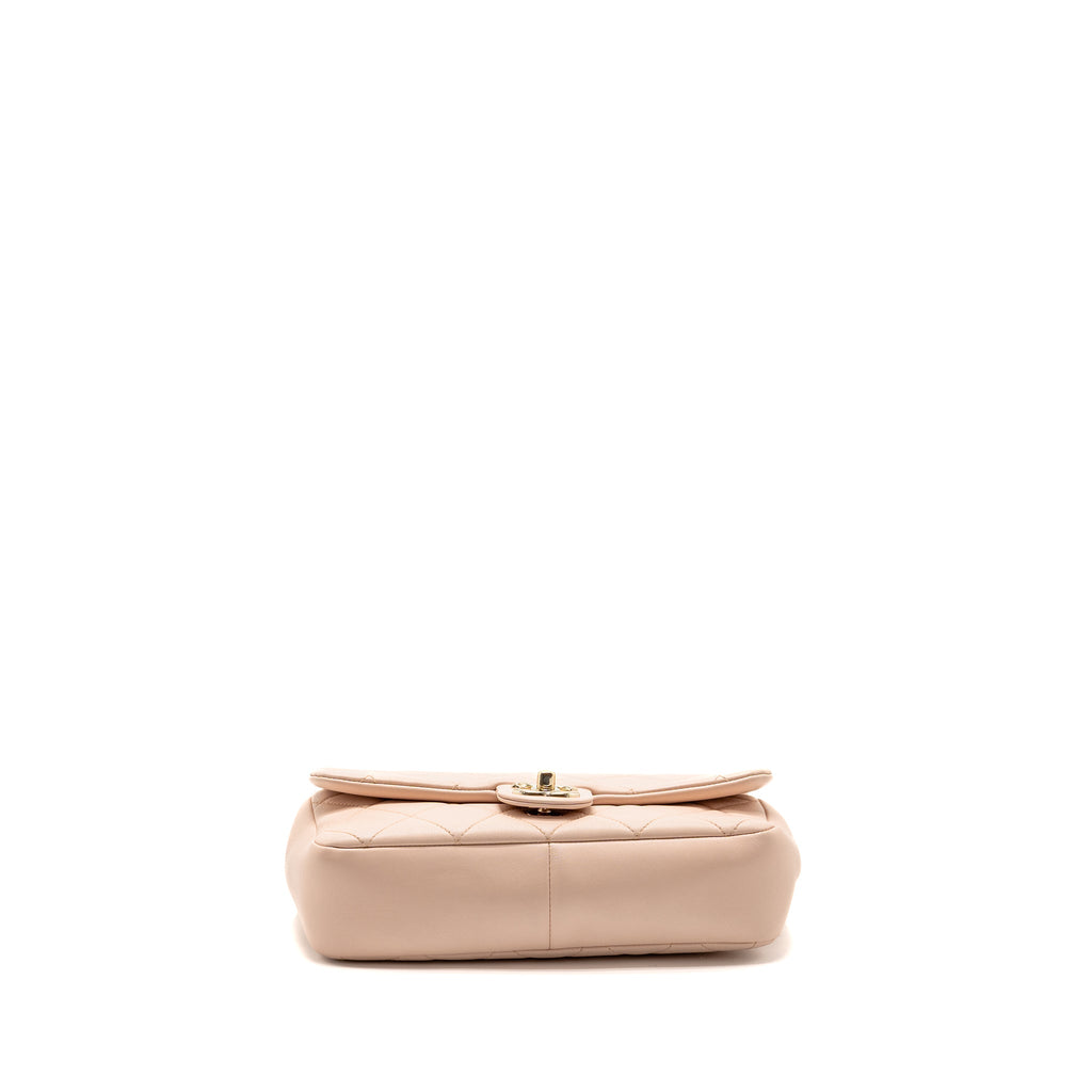 CHANEL GIANT TOP HANDLE RECTANGULAR FLAP BAG LAMBSKIN PINK LGHW (MICROCHIP)
