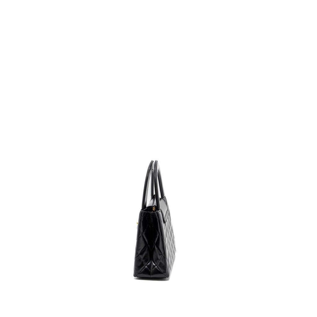 CHANEL 23K MINI SHOPPING TOTE CALFSKIN BLACK GHW(MICROCHIP)
