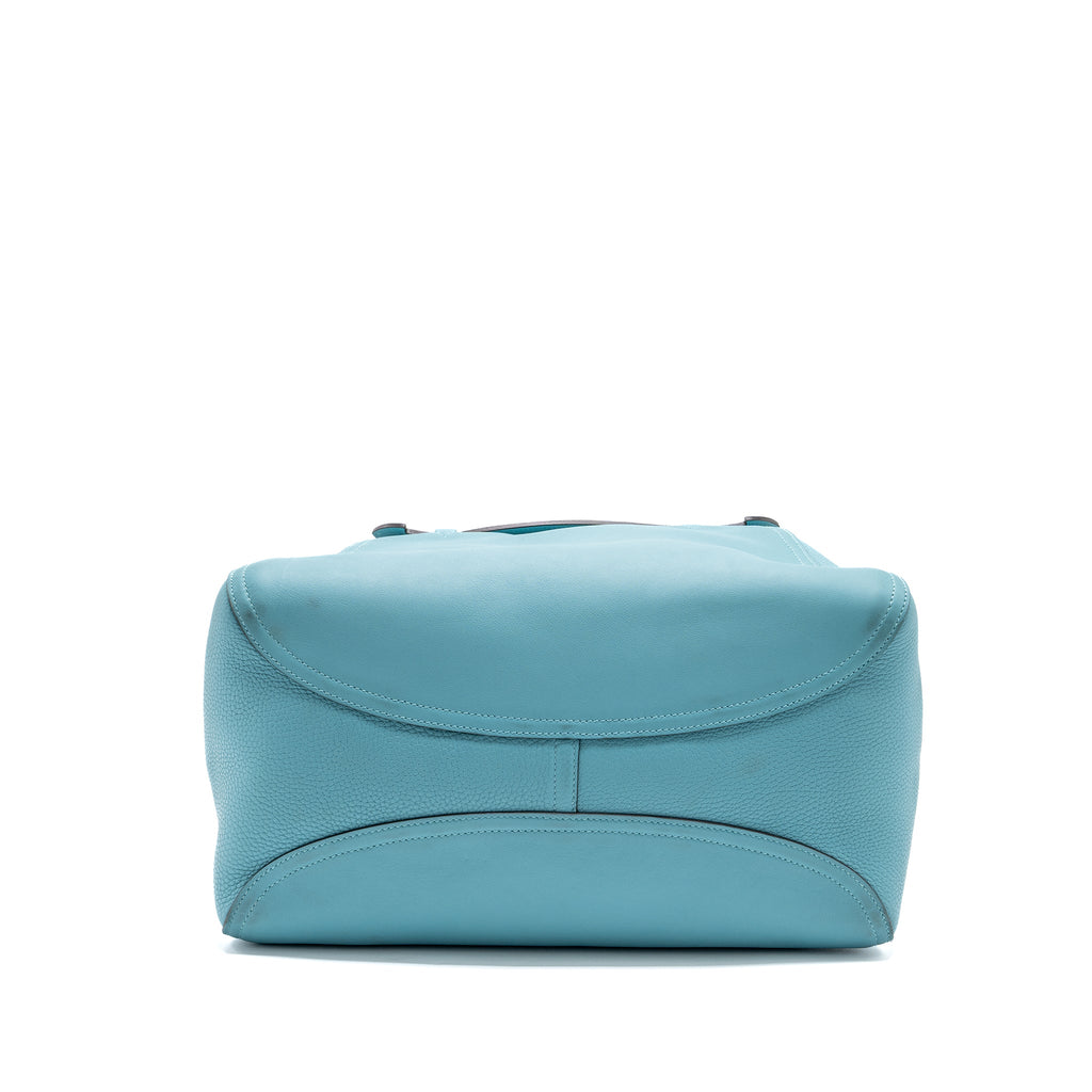 HERMES OXER SHOULDER BAG SWIFT / CLEMENCE BLUE ATOLL SHW