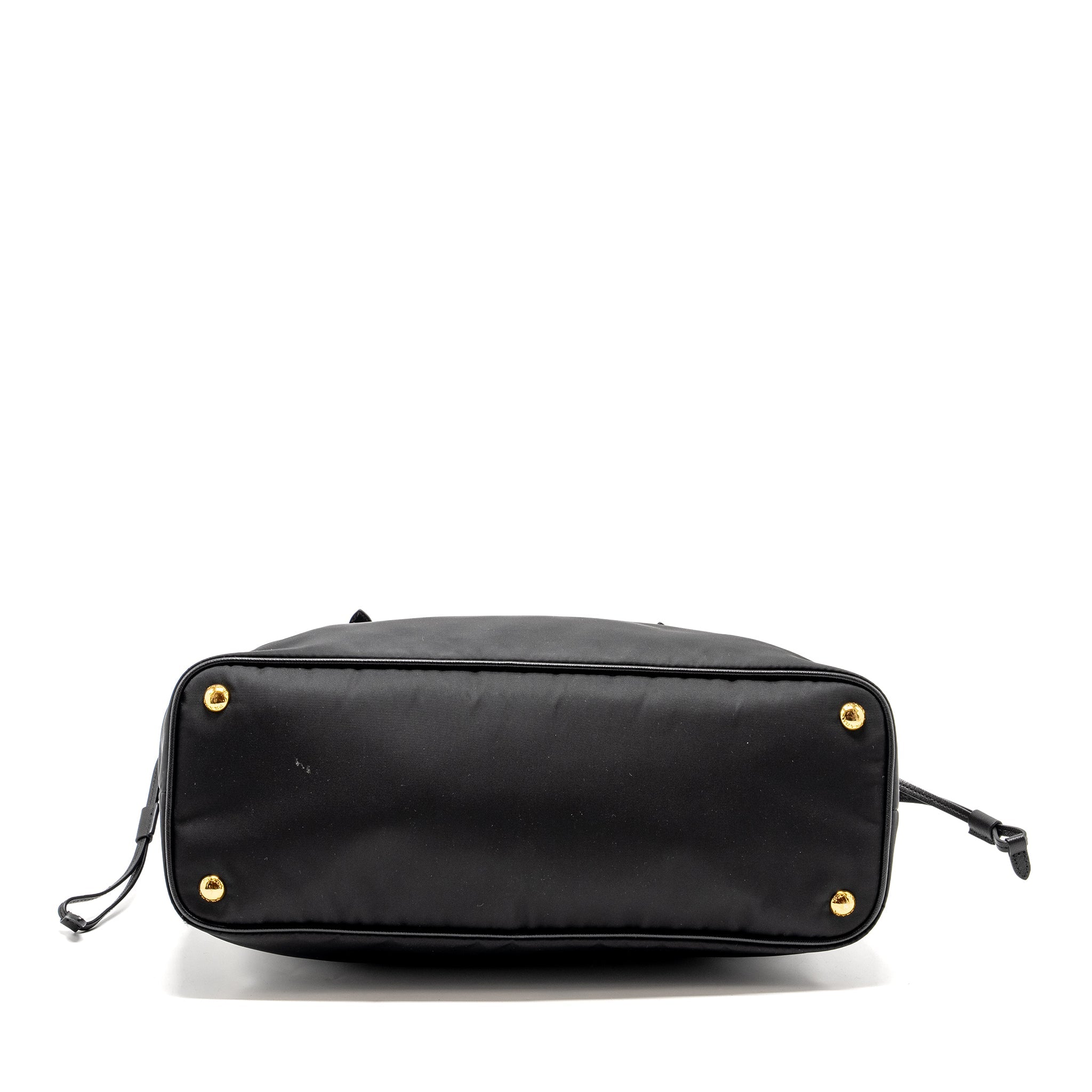 PRADA TOTE BAG CANVAS BLACK GHW