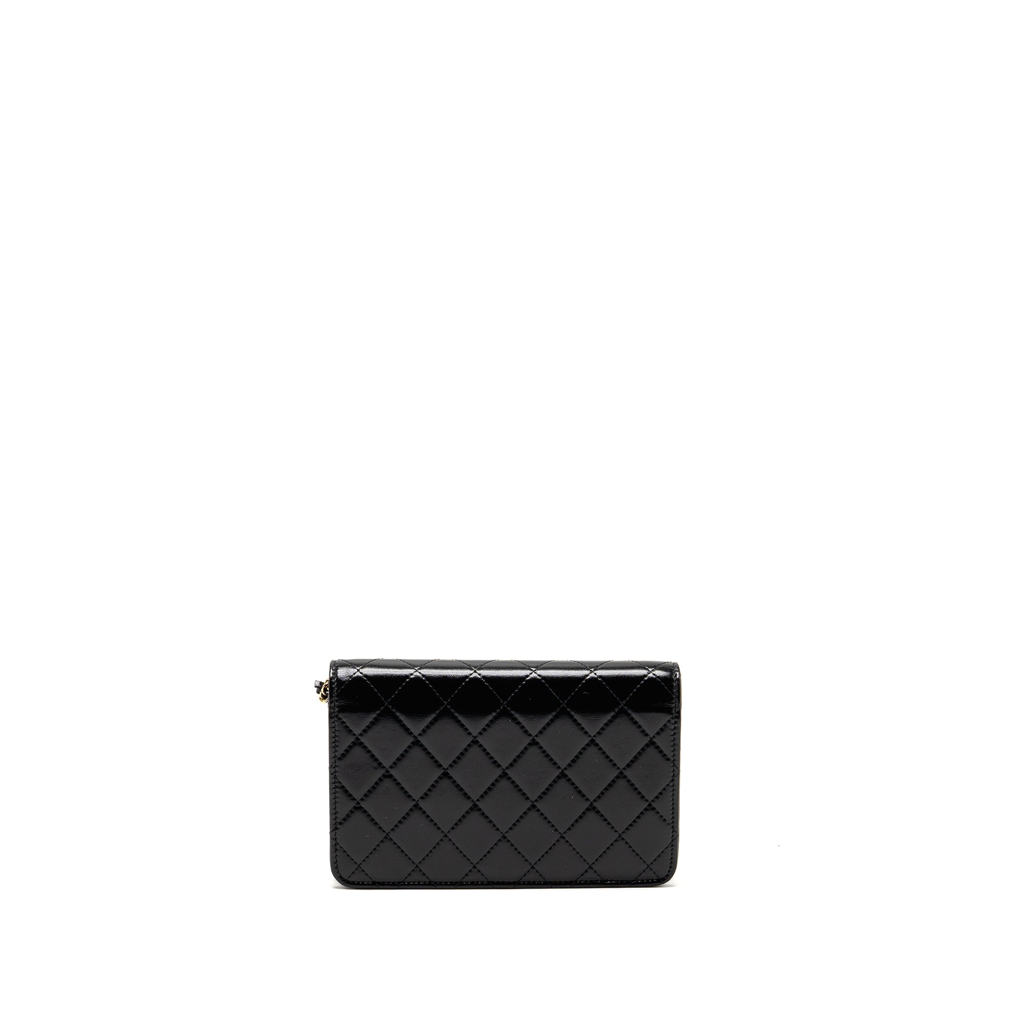 CHANEL 24C 31 WALLET ON CHAIN SHINY CALFSKIN BLACK LGHW (MICROCHIP)