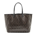 GOYARD SAINT LOUIS PM TOTE GOYARDINE CANVAS/CALFSKIN BLACK SHW