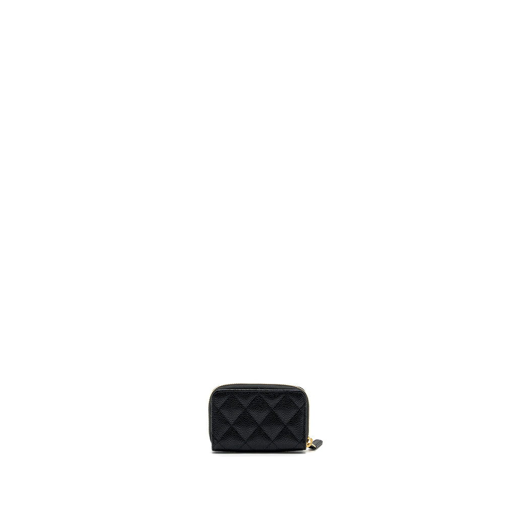 CHANEL ZIP CARD HOLDER CAVIAR BLACK GHW