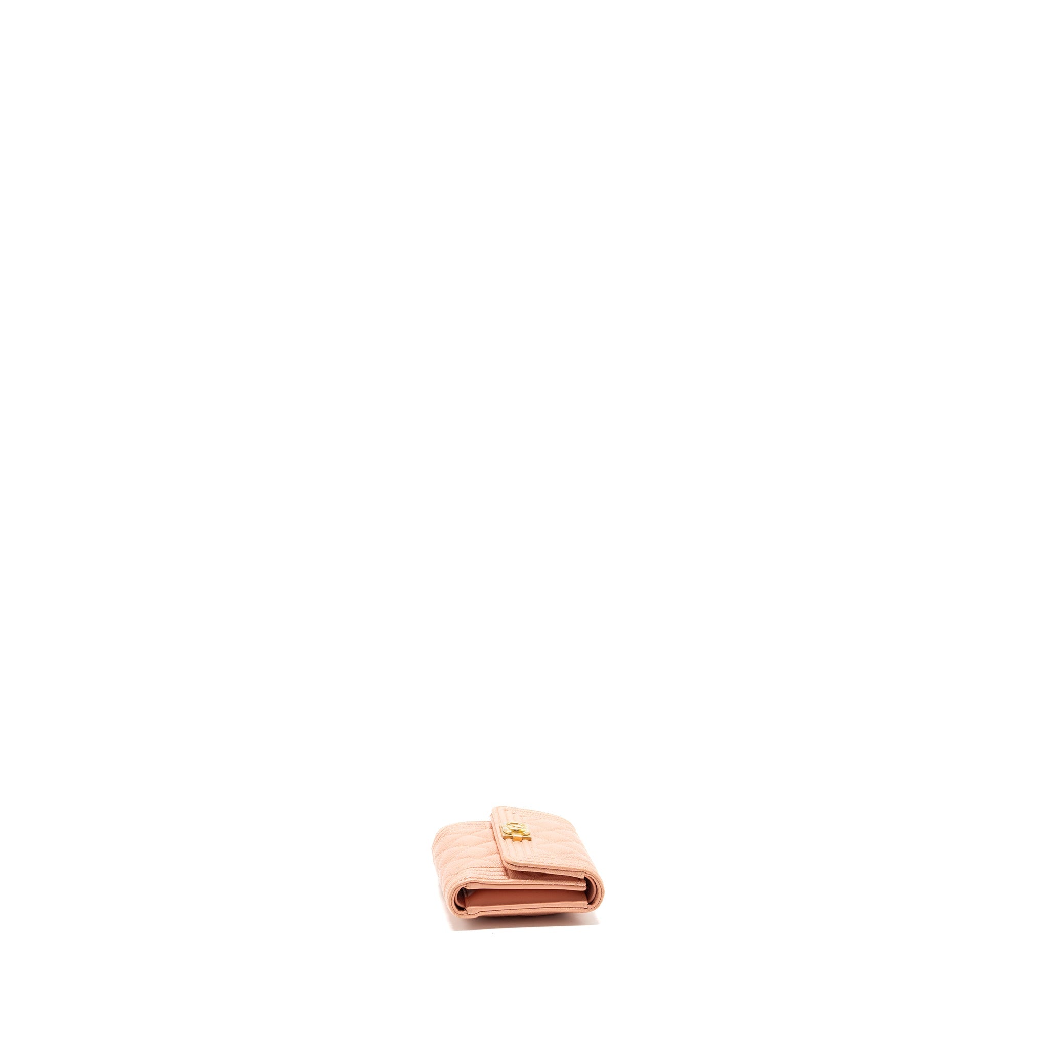 CHANEL BOY COMPACT WALLET CAVIAR PINK GHW