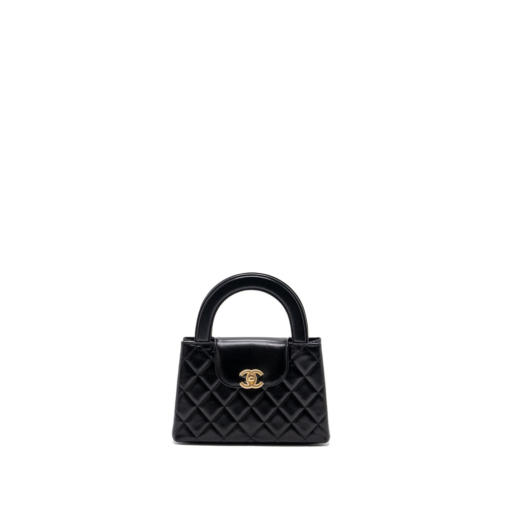 CHANEL 23K MINI SHOPPING TOTE CALFSKIN BLACK GHW(MICROCHIP)