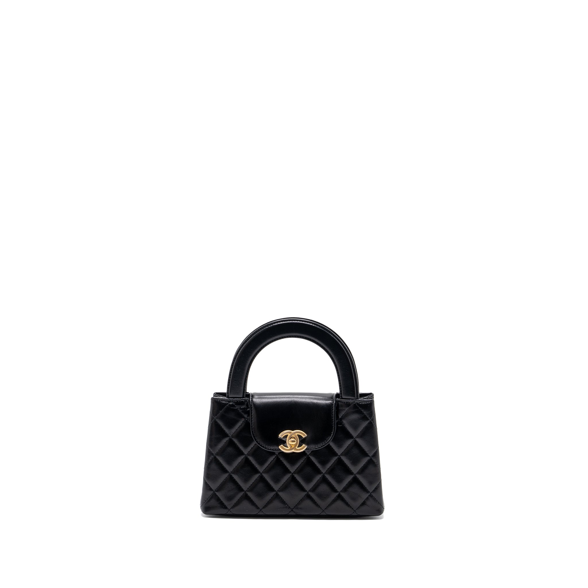 CHANEL 23K MINI SHOPPING TOTE CALFSKIN BLACK GHW(MICROCHIP)