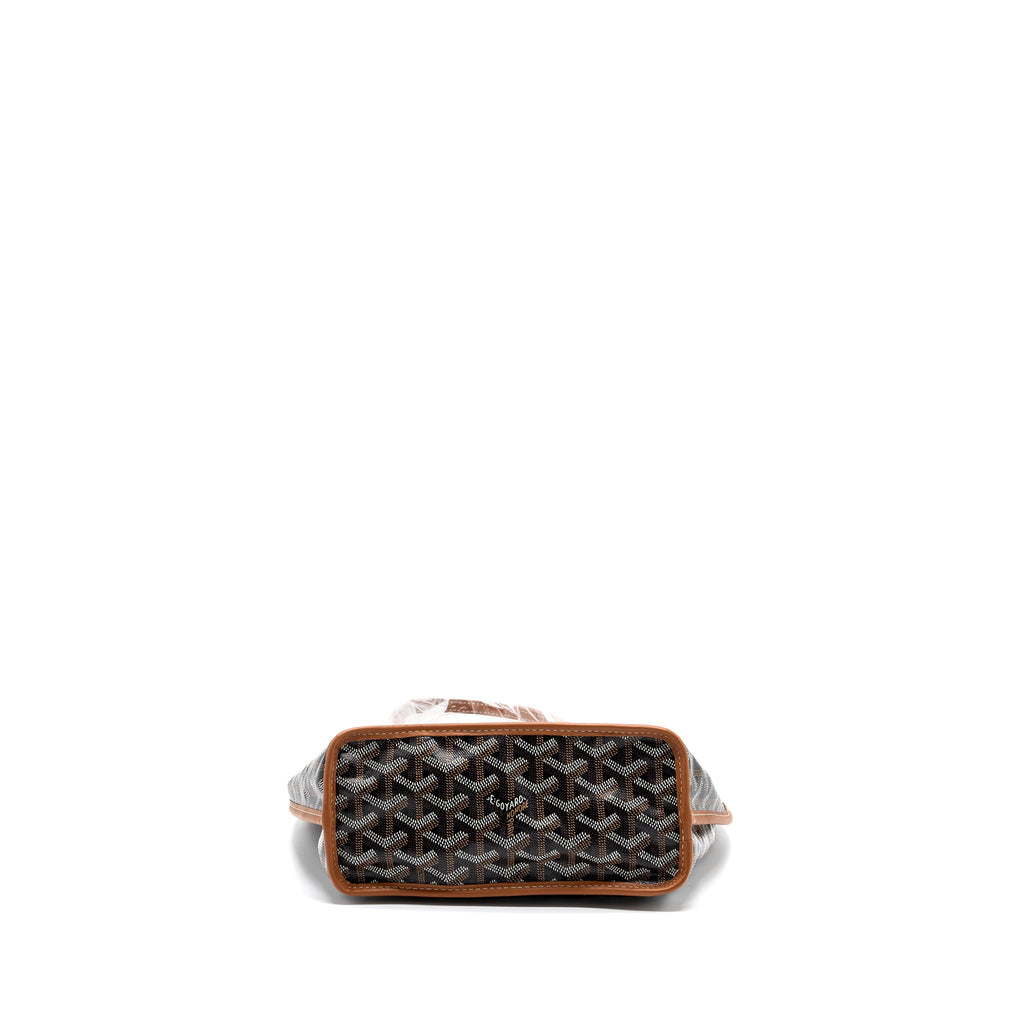 GOYARD ANJOU MINI REVERSIBLE TOTE BAG GOYARDINE CANVAS / LEATHER BROWN / MULTICOLOR