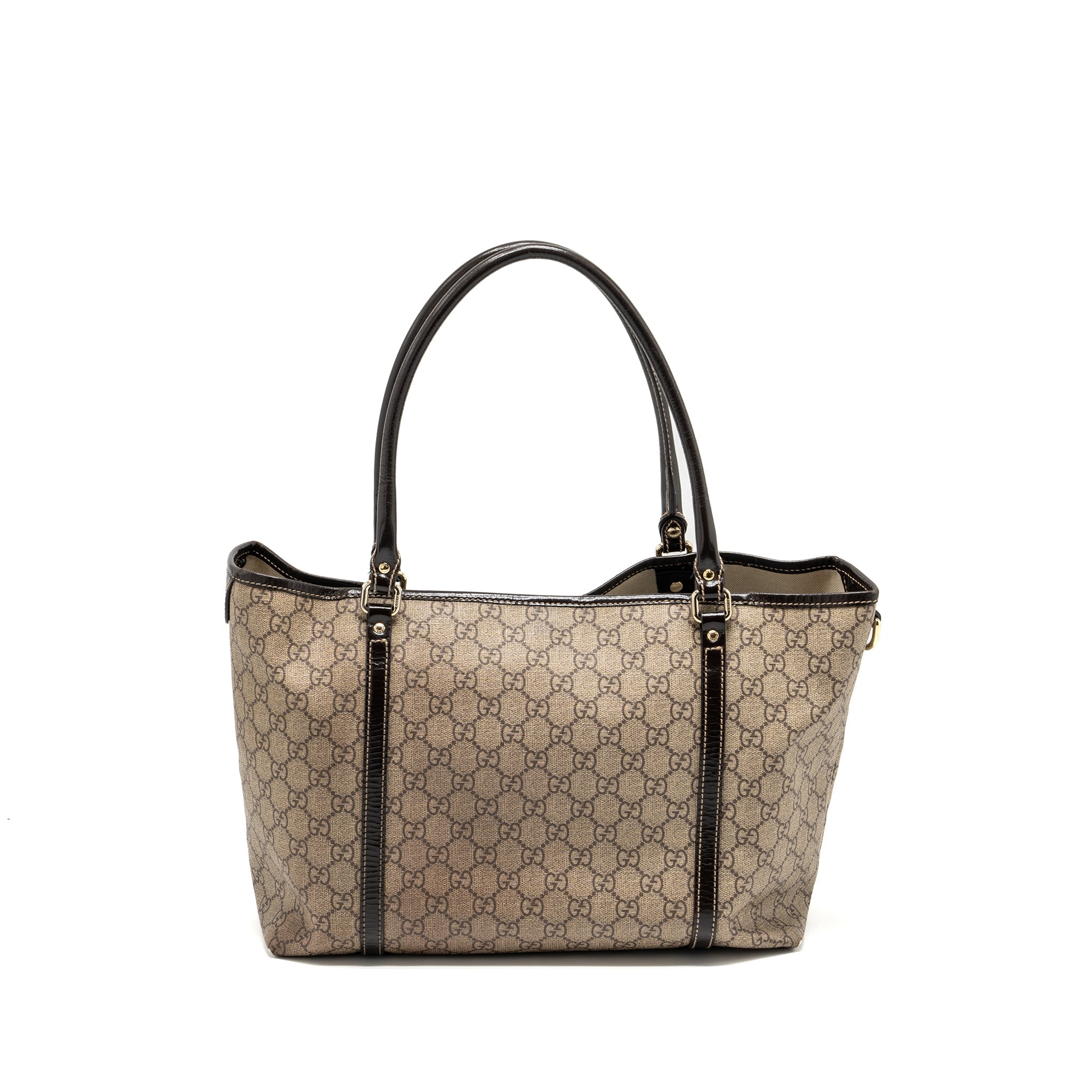 GUCCI TOP HANDLE TOTE BAG GG SUPREME CANVAS GHW