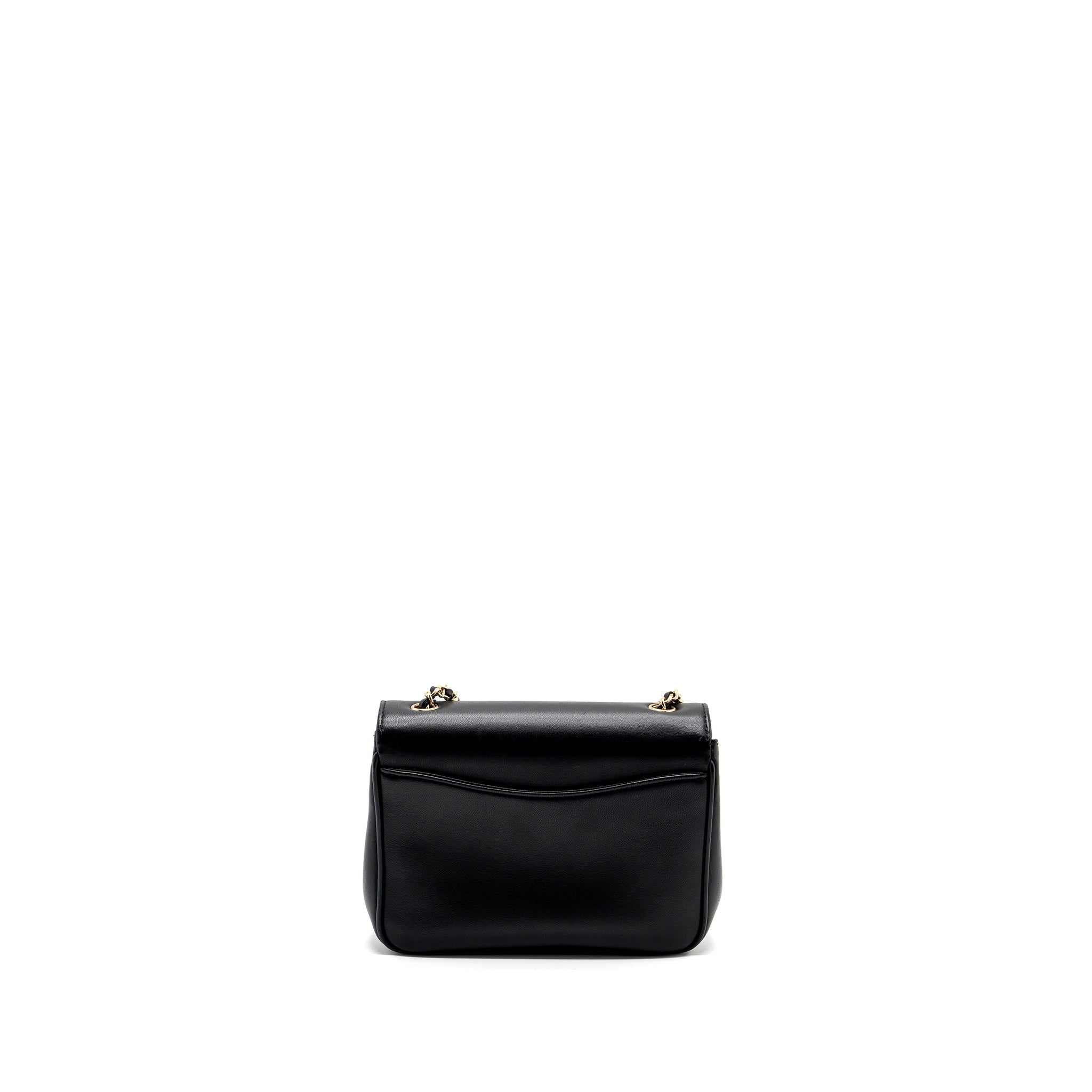CHANEL SMALL FLAP BAG LAMBSKIN BLACK LGHW