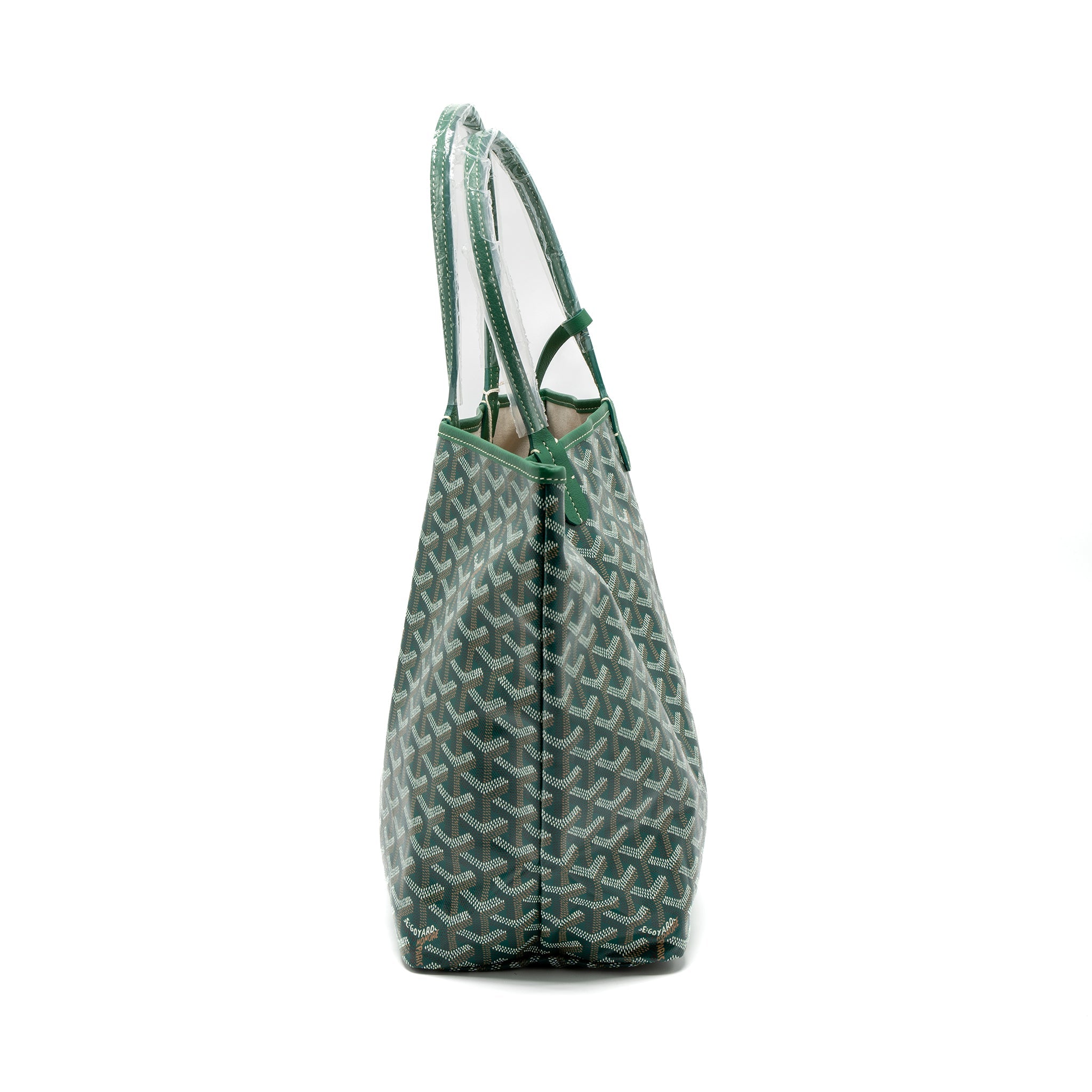 GOYARD SAINT LOUIS PM TOTE BAG GOYARDINE CANVAS GREEN SHW