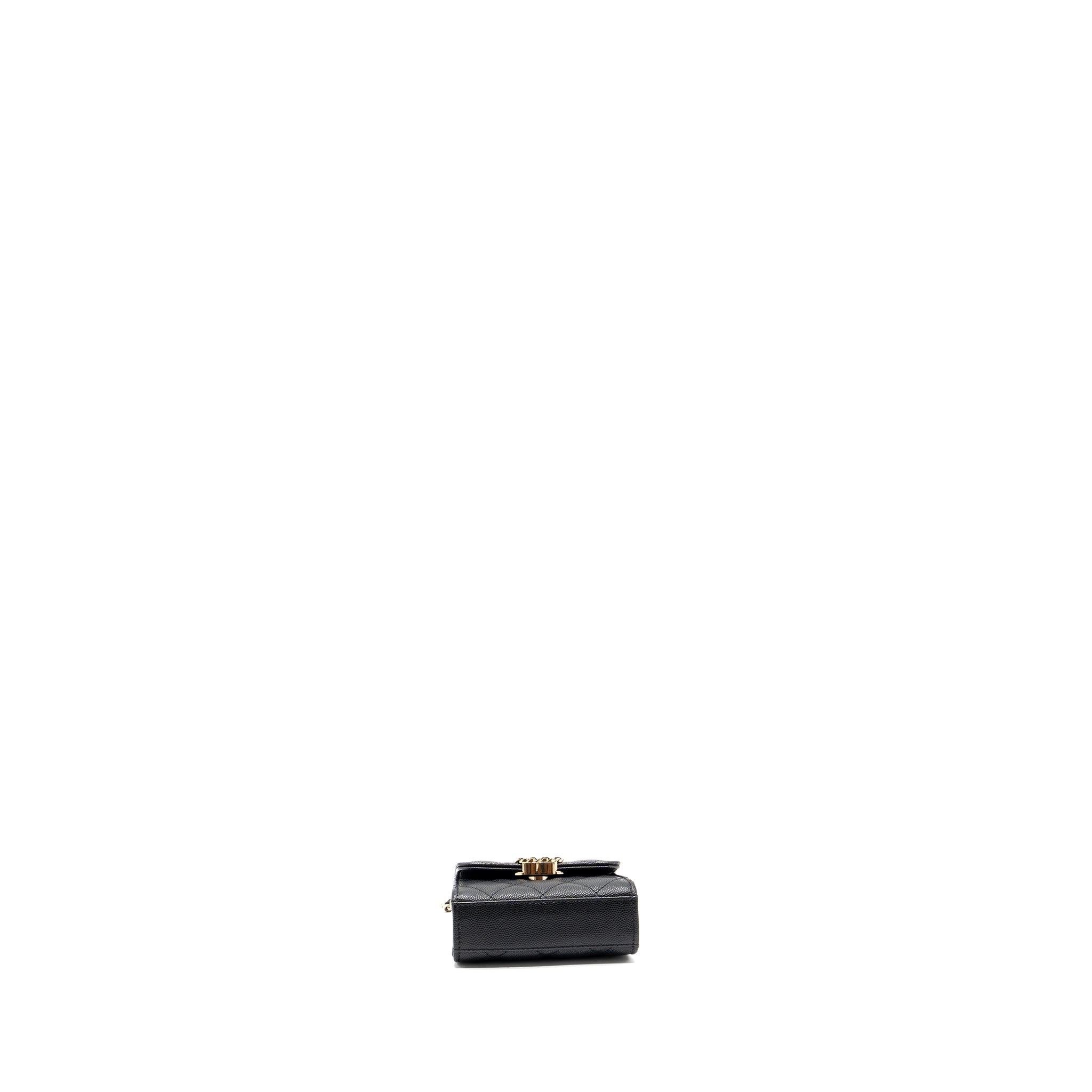 CHANEL TOP HANDLE MINI FLAP BAG CAVIAR BLACK LGHW (MICROCHIP)