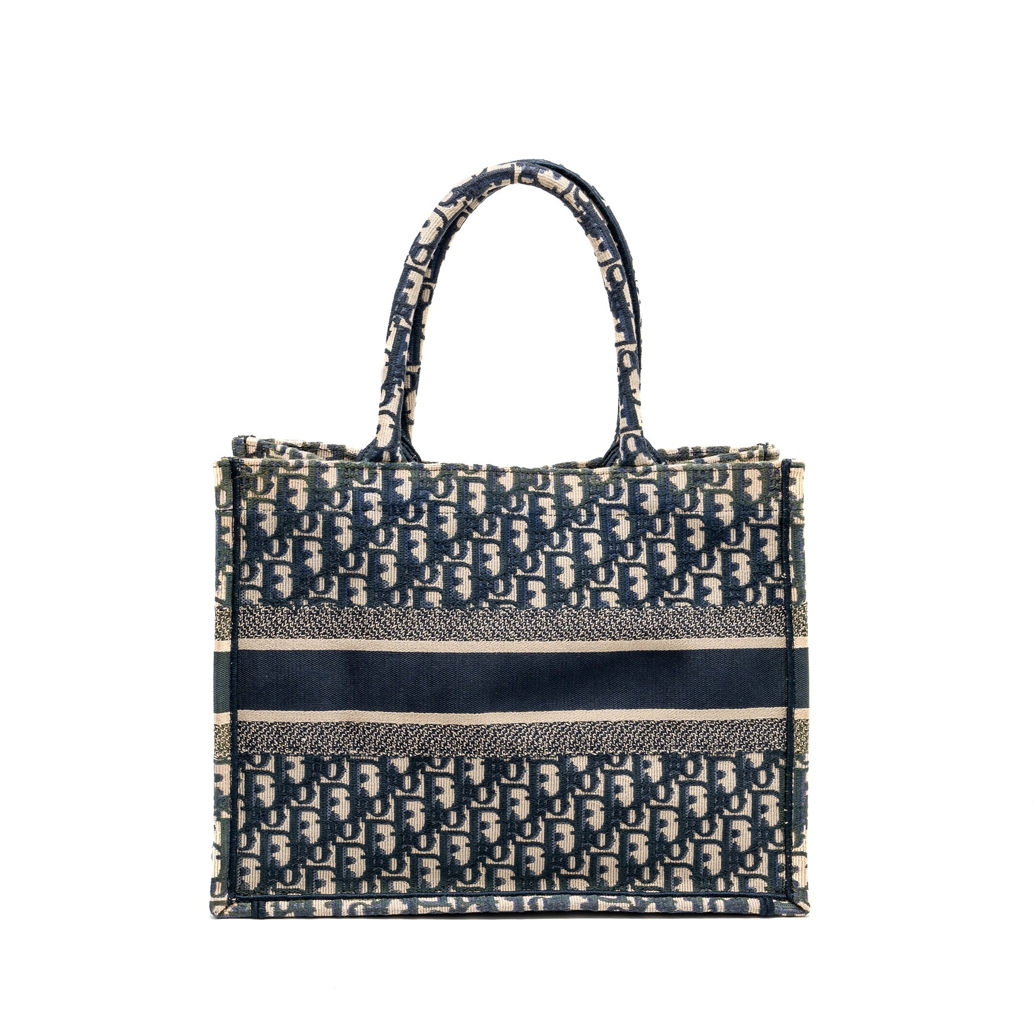 DIOR MEDIUM BOOK TOTE DIOR OBLIQUE EMBROIDERY BLUE