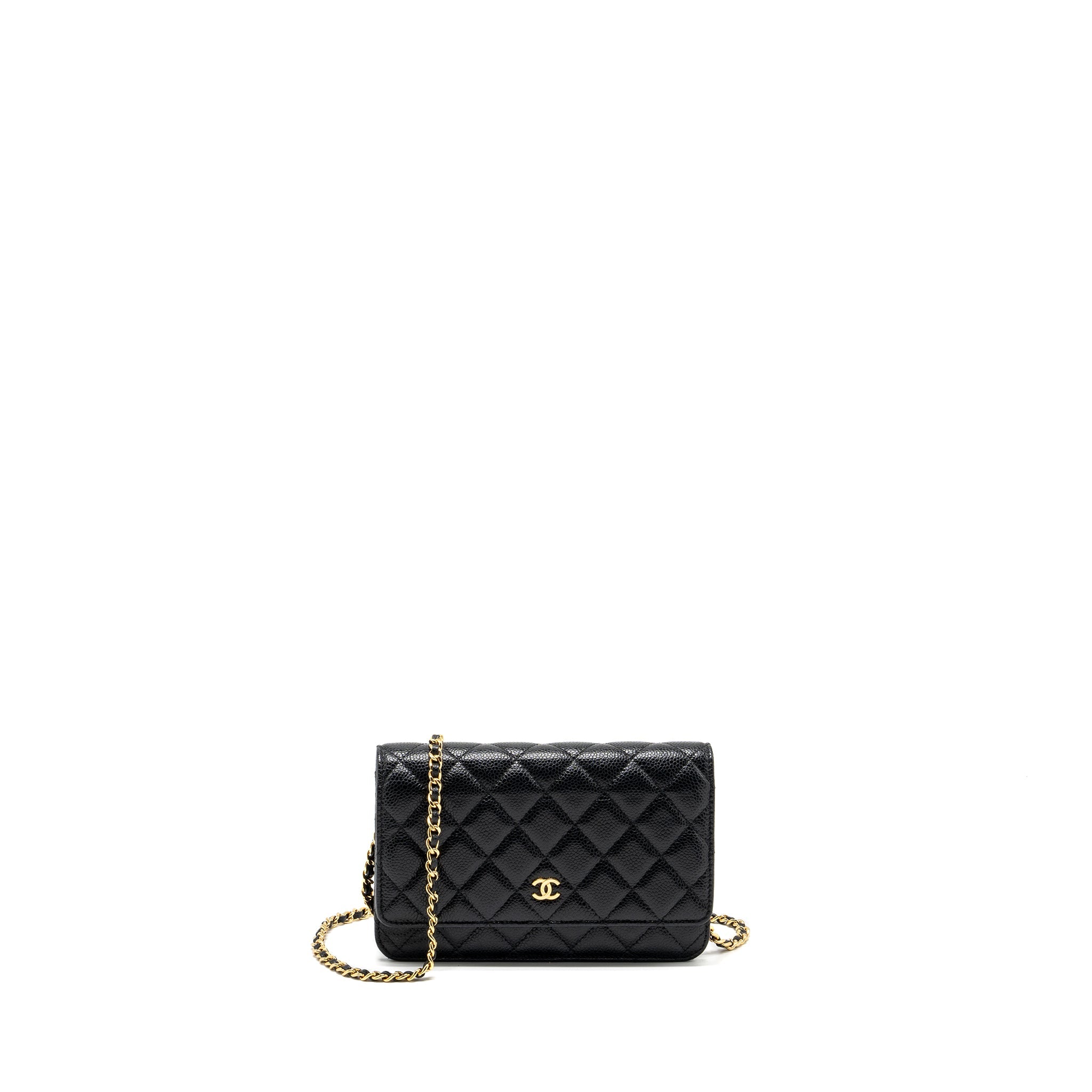 CHANEL CLASSIC WALLET ON CHAIN CAVIAR BLACK GHW
