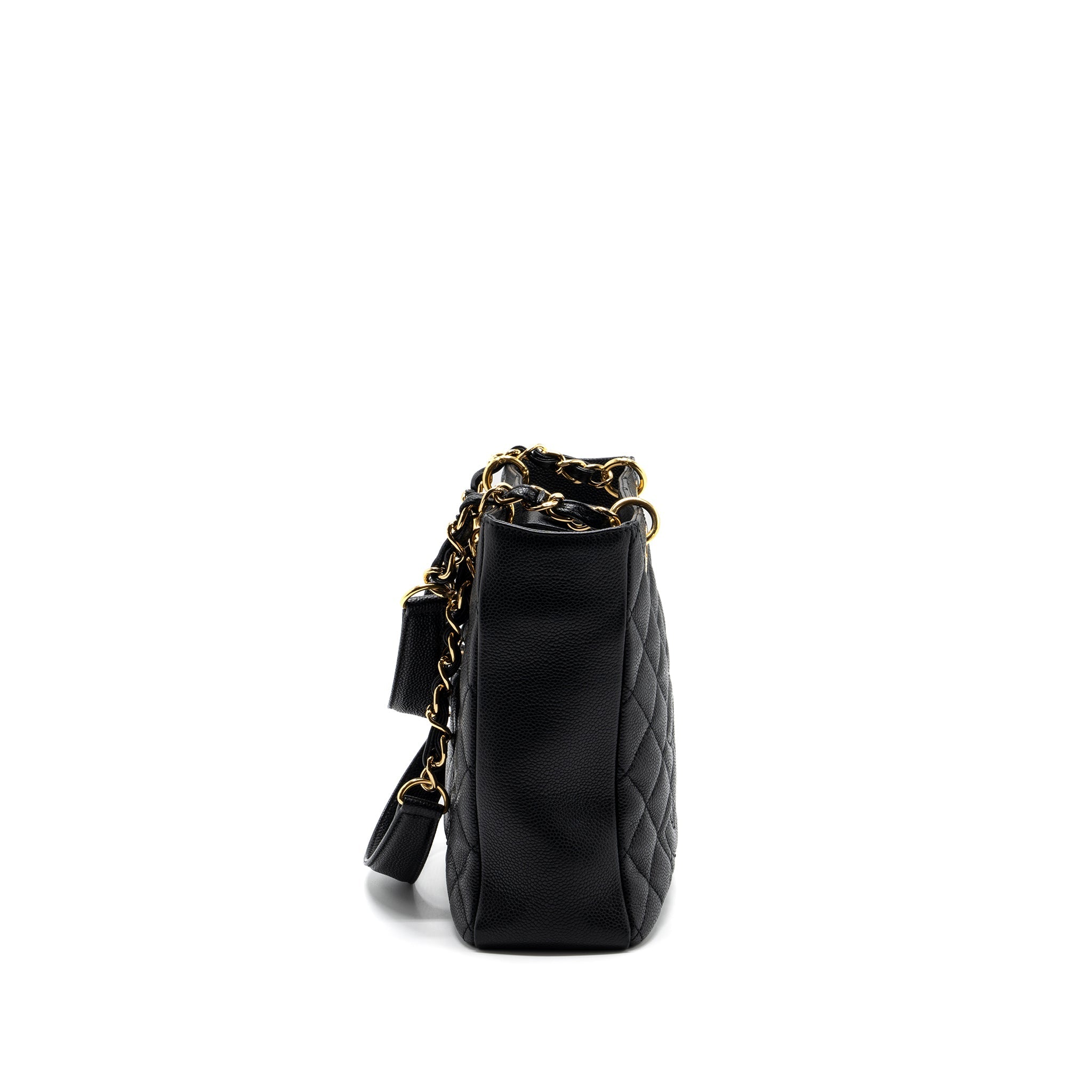CHANEL GRAND SHOPPING TOTE BAG PM CAVIAR BLACK GHW