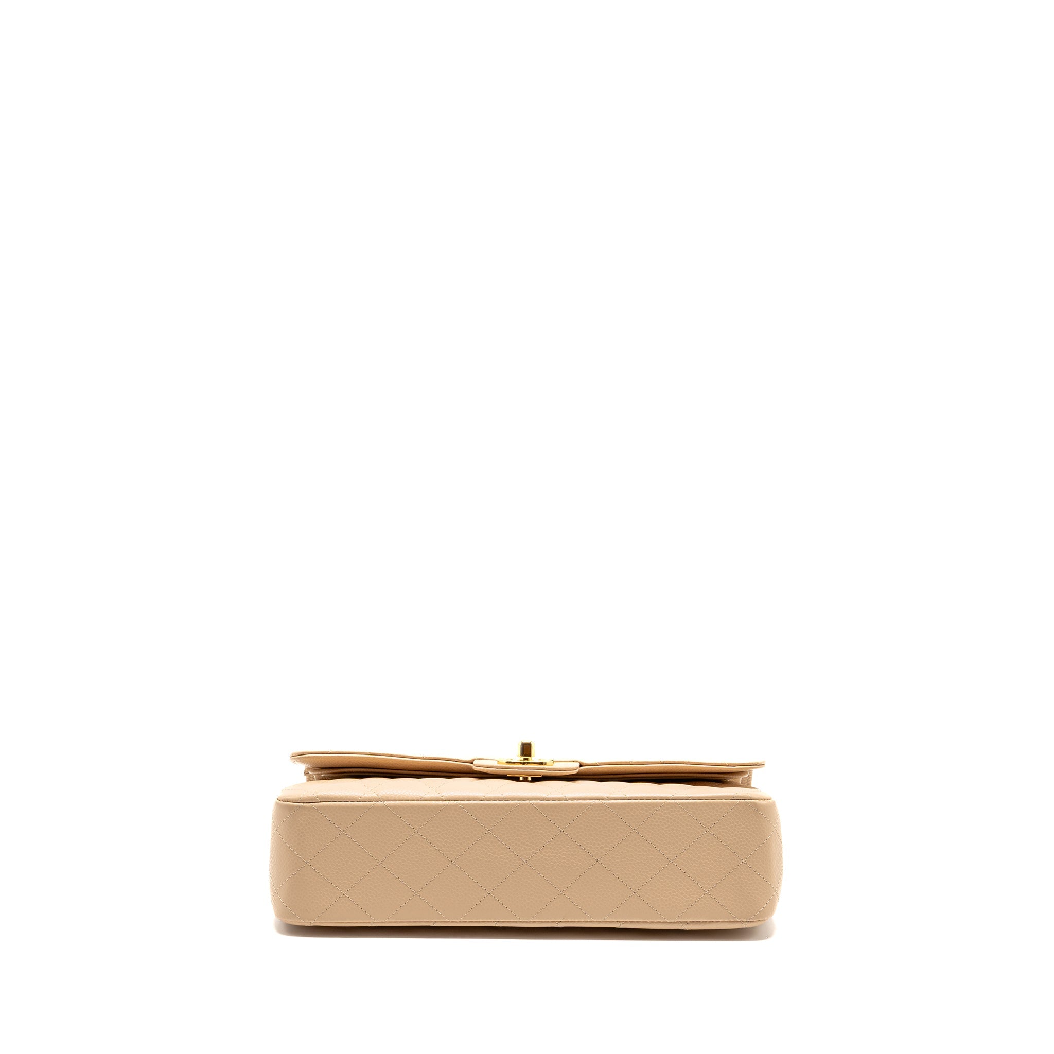 CHANEL MEDIUM CLASSIC DOUBLE FLAP BAG CAVIAR BEIGE GHW