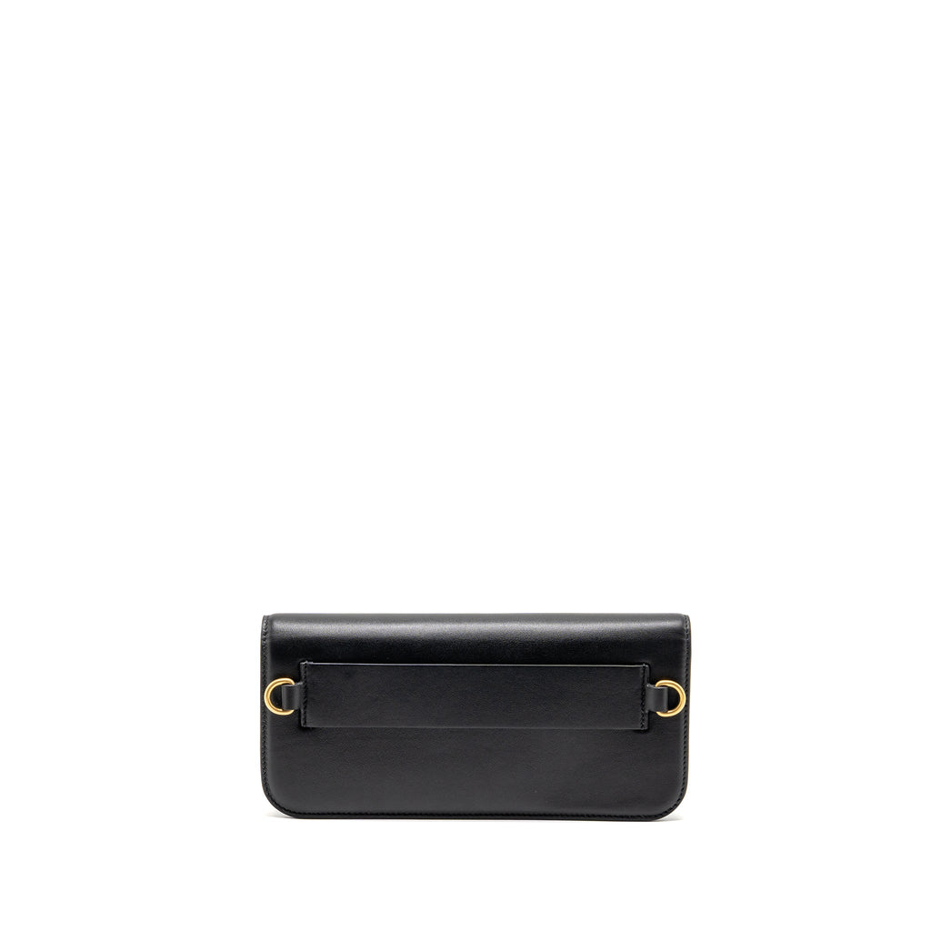 VALENTINO SMALL V LOGO CROSSBODY BAG CALFSKIN BLACK GHW