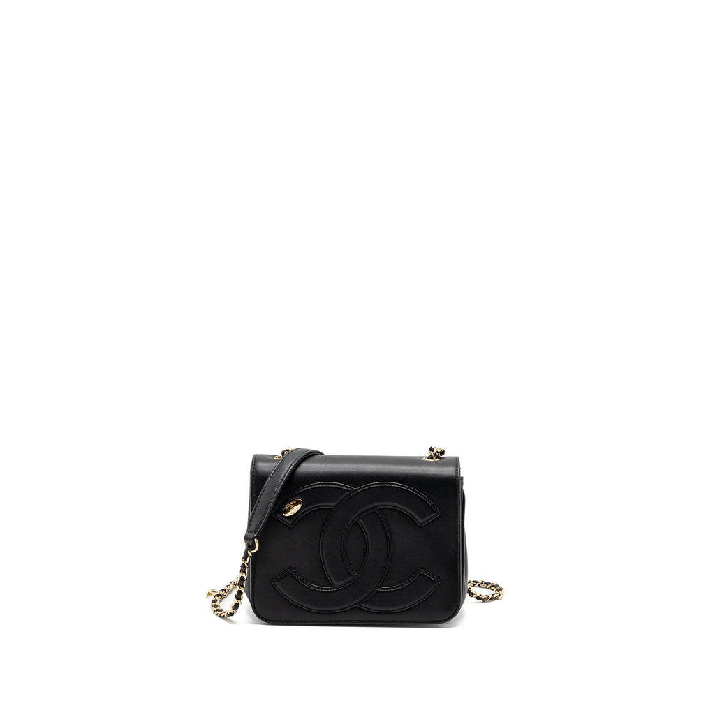 CHANEL SMALL FLAP BAG LAMBSKIN BLACK LGHW