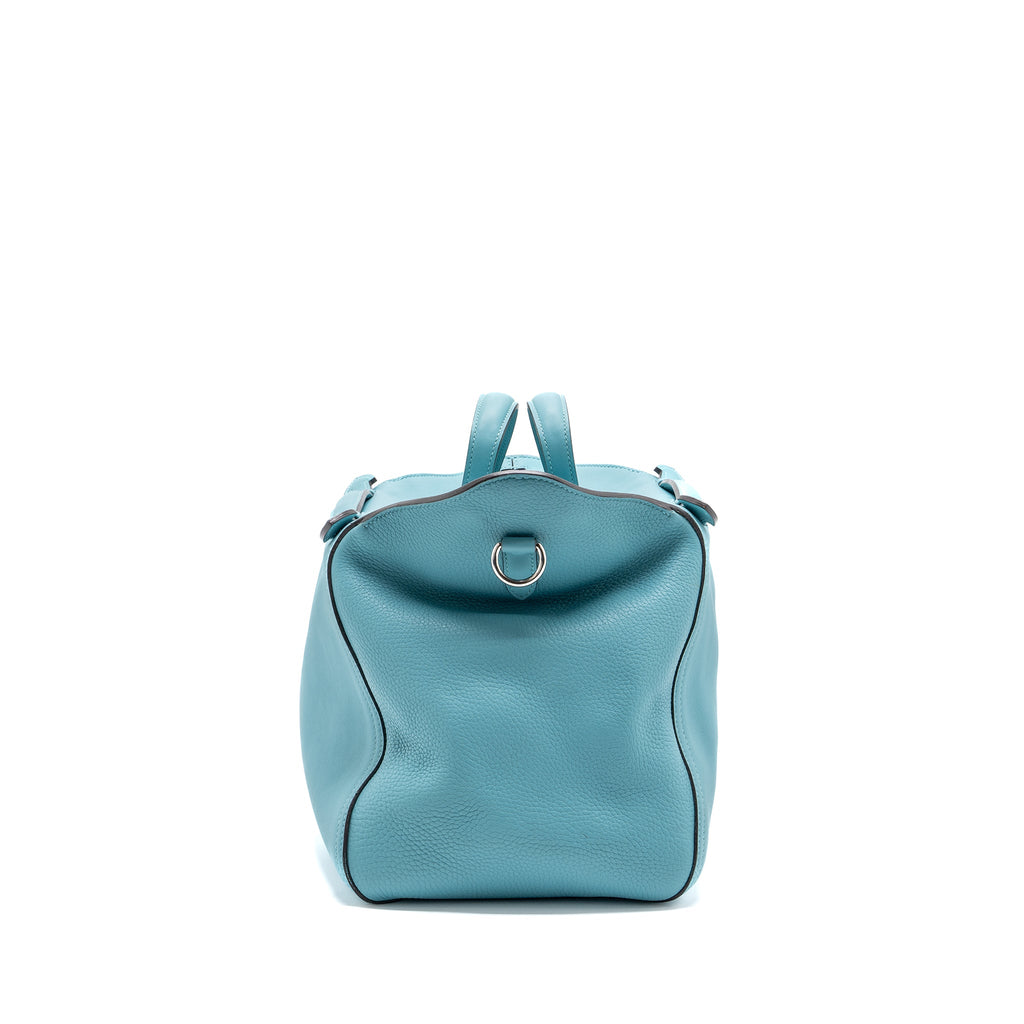 HERMES OXER SHOULDER BAG SWIFT / CLEMENCE BLUE ATOLL SHW