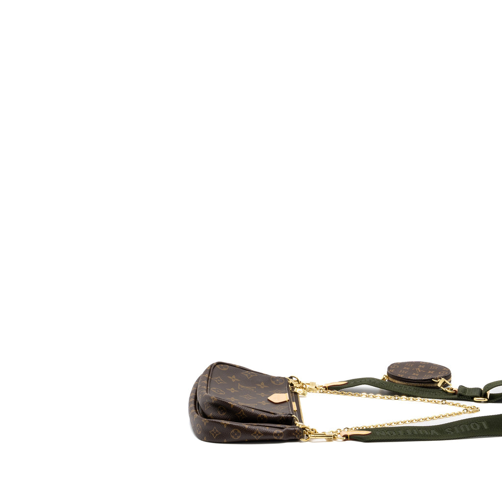 LOUIS VUITTON MULTI POCHETTE MONOGRAM CANVAS KHAKI STRAP GHW