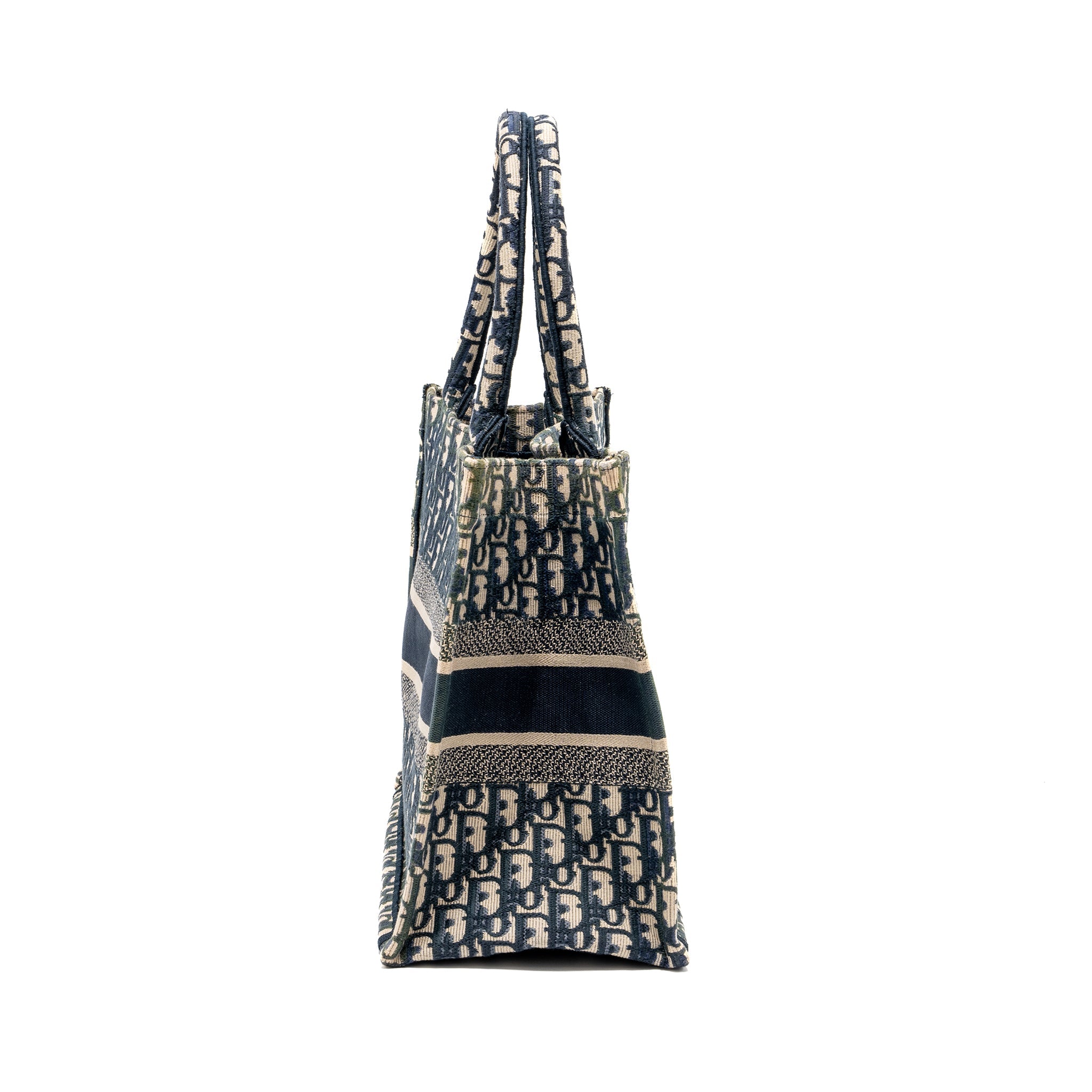 DIOR MEDIUM BOOK TOTE DIOR OBLIQUE EMBROIDERY BLUE