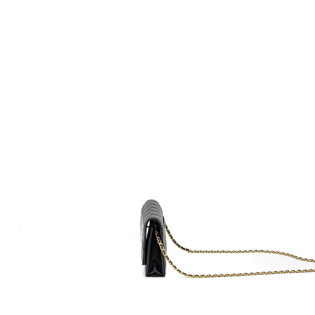 CHANEL CLASSIC WALLET ON CHAIN CAVIAR BLACK GHW