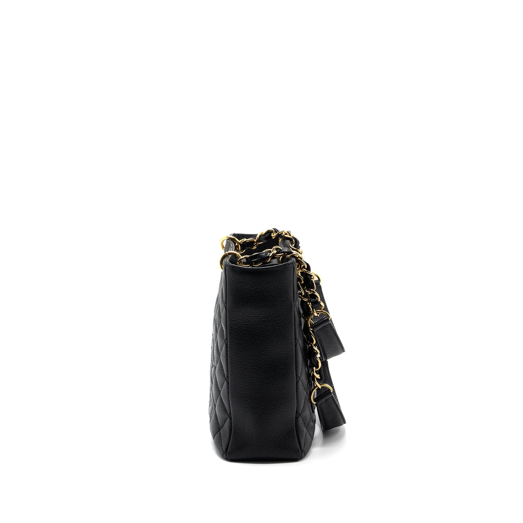 CHANEL GRAND SHOPPING TOTE BAG PM CAVIAR BLACK GHW