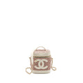 CHANEL TOP HANDLE VANITY CASE WITH CHAIN TWEED MULTICOLOUR WHITE LGHW