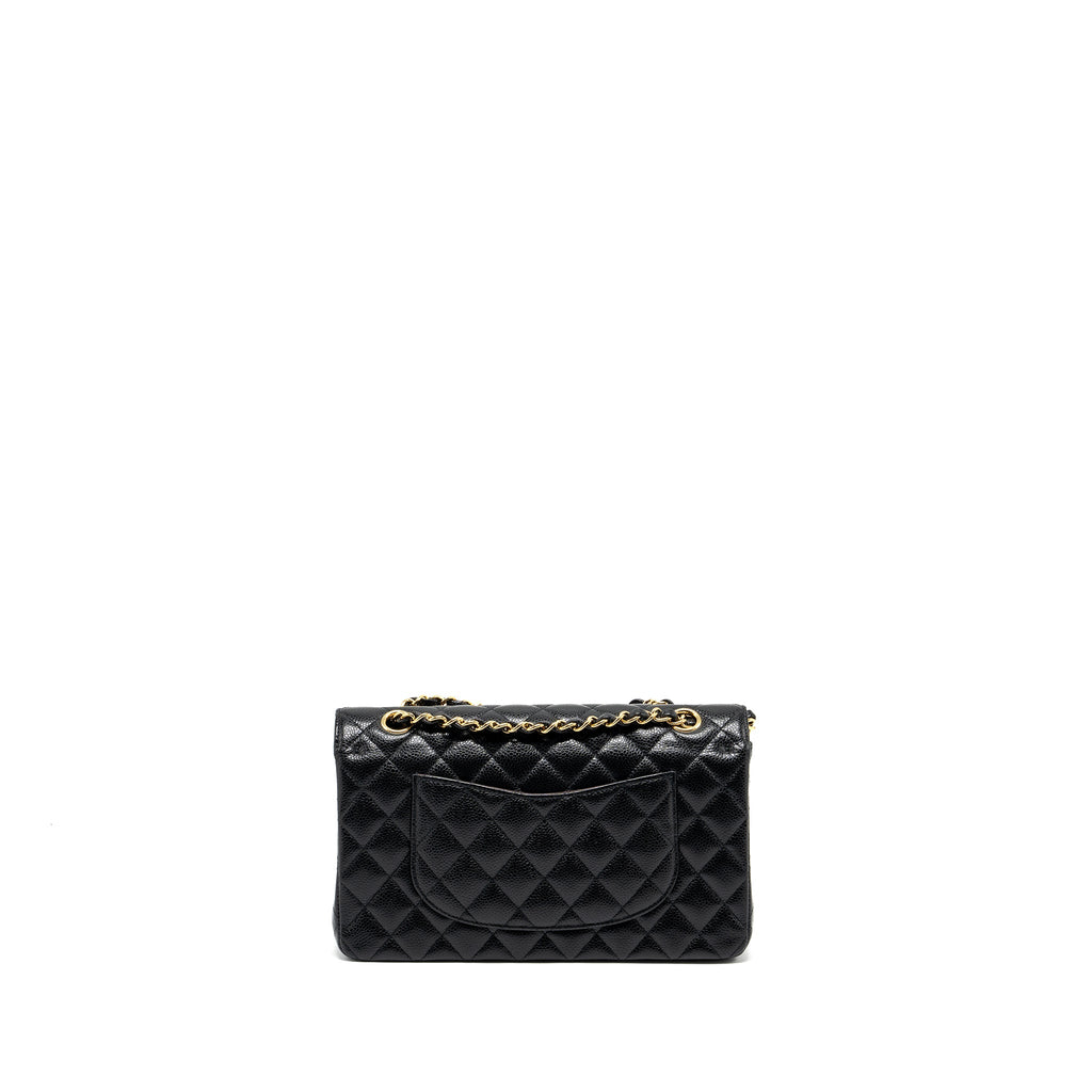 CHANEL MEDIUM CLASSIC DOUBLE FLAP BAG CAVIAR BLACK GHW