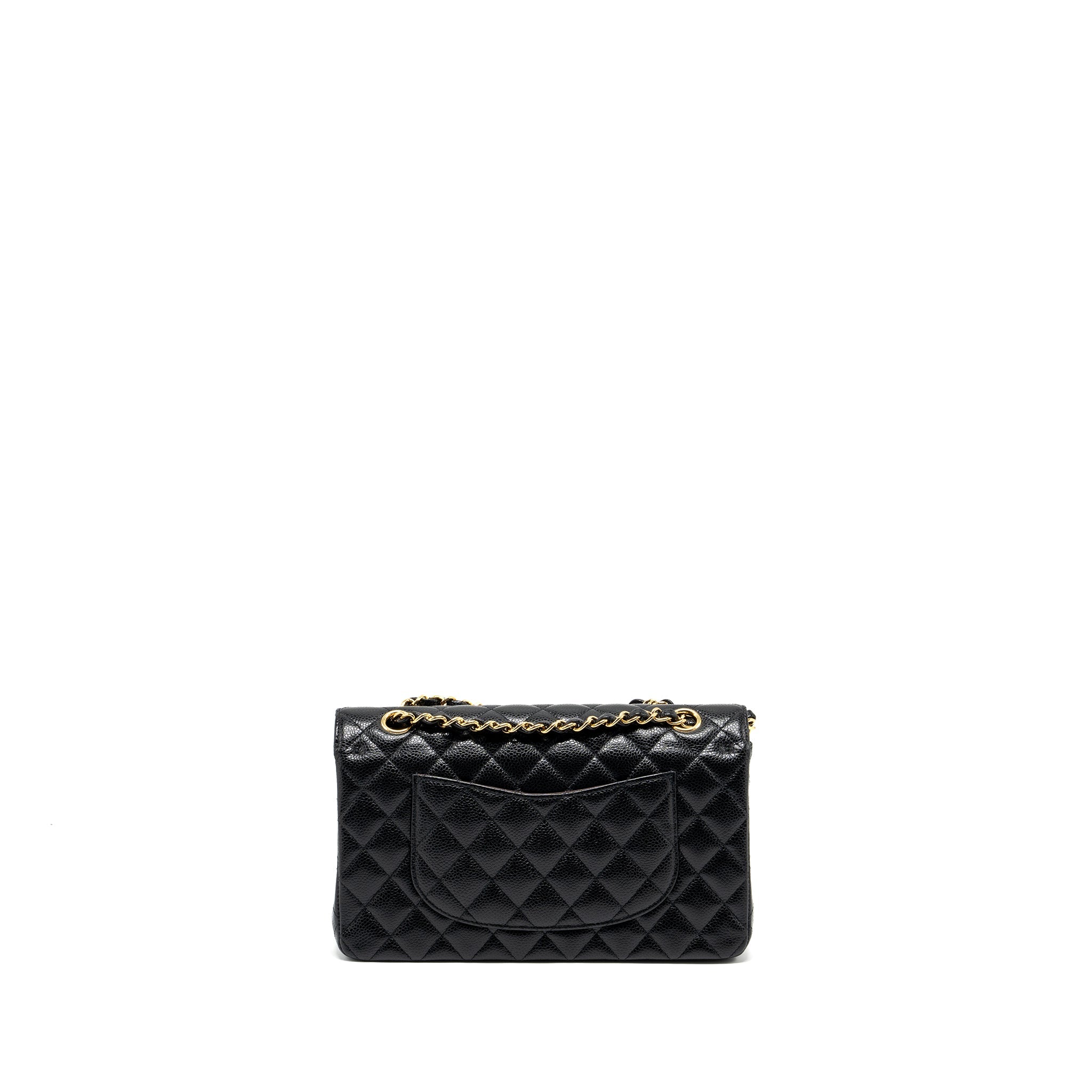 CHANEL MEDIUM CLASSIC DOUBLE FLAP BAG CAVIAR BLACK GHW