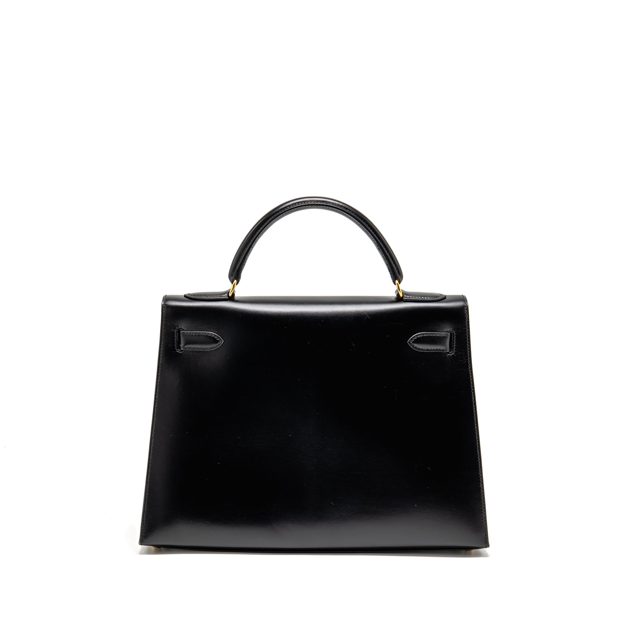 HERMES KELLY 32 BOX BLACK GHW