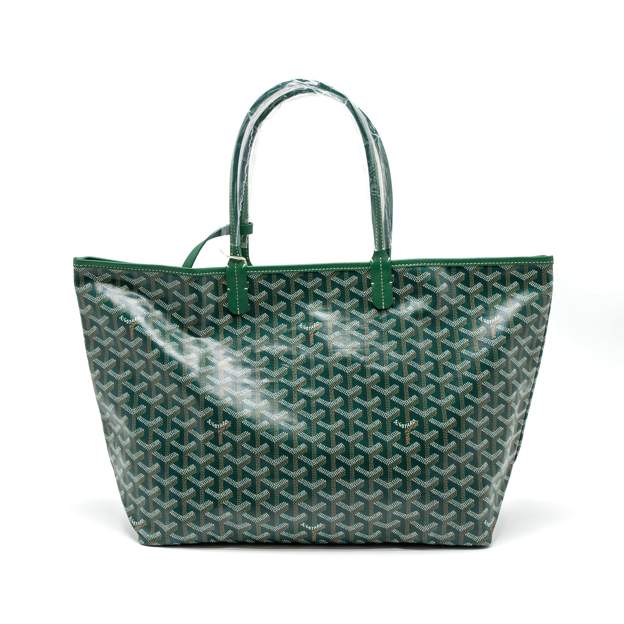 GOYARD SAINT LOUIS PM TOTE BAG GOYARDINE CANVAS GREEN SHW
