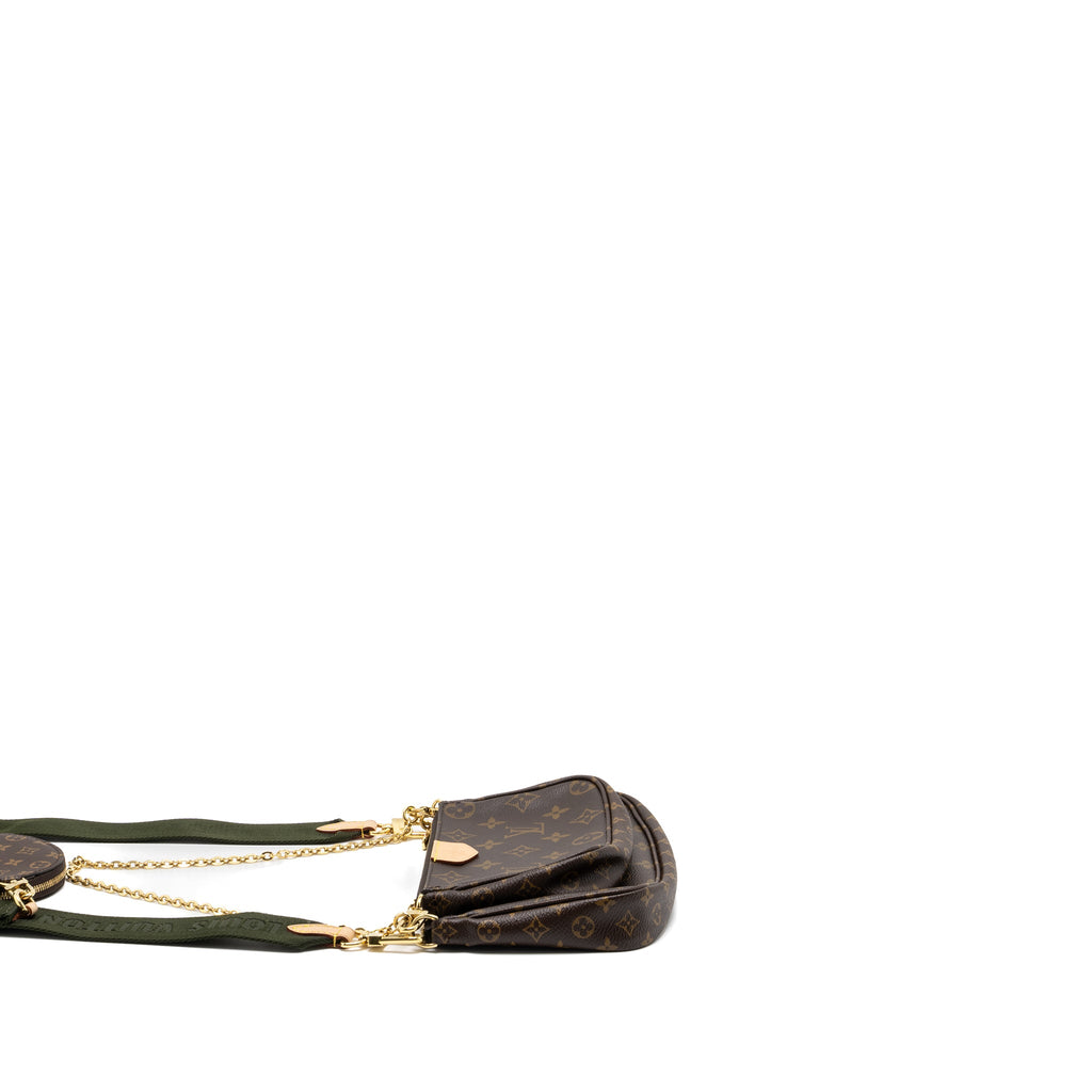 LOUIS VUITTON MULTI POCHETTE MONOGRAM CANVAS KHAKI STRAP GHW