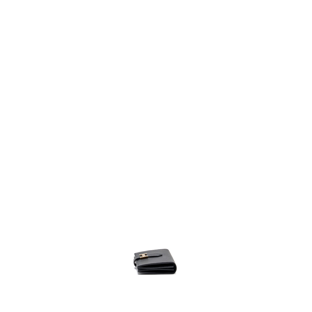 HERMES BEARN CARD HOLDER EPSOM BLACK GHW