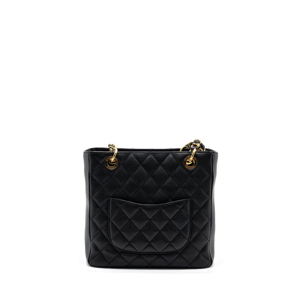 CHANEL GRAND SHOPPING TOTE BAG PM CAVIAR BLACK GHW