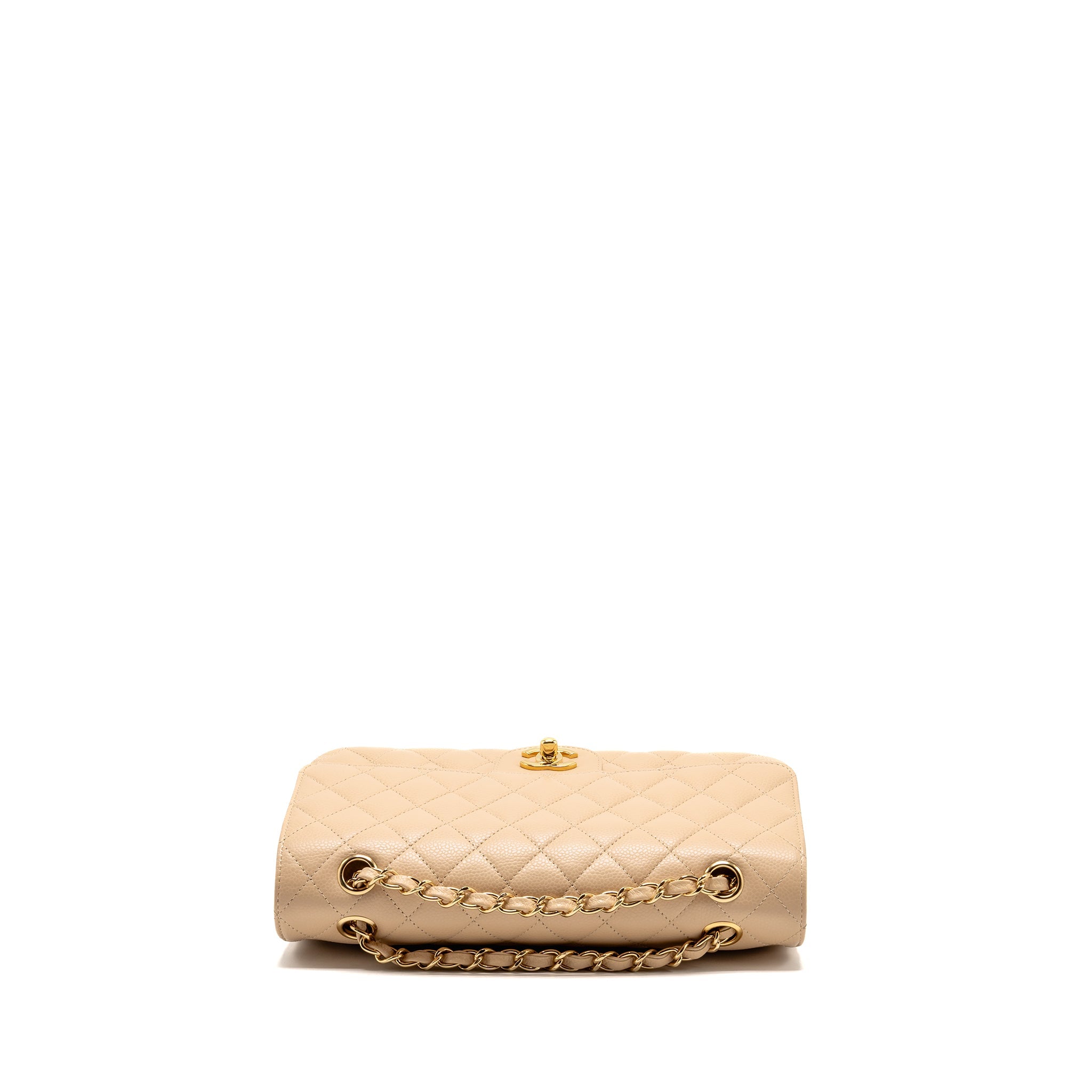 CHANEL MEDIUM CLASSIC DOUBLE FLAP BAG CAVIAR BEIGE GHW