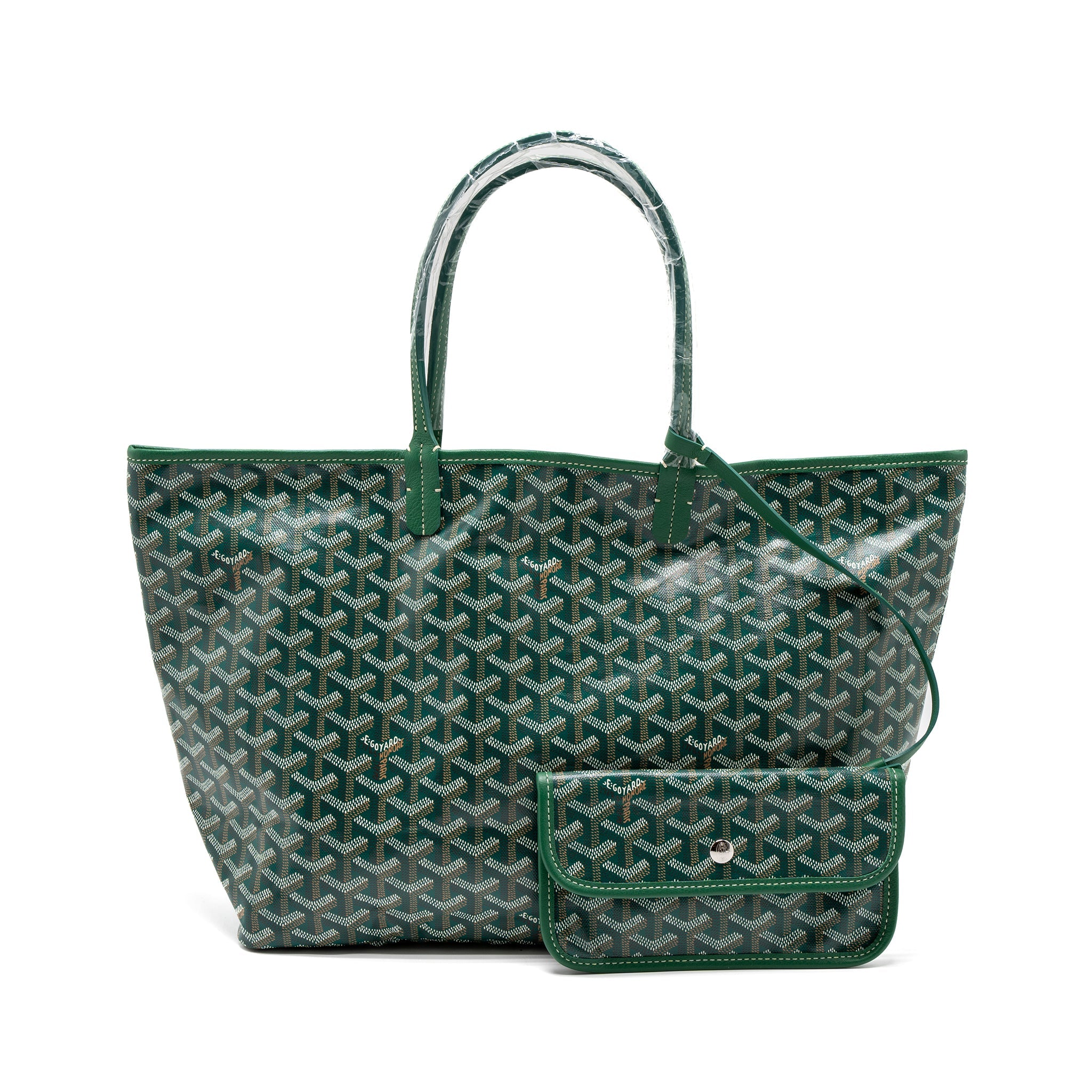 GOYARD SAINT LOUIS PM TOTE BAG GOYARDINE CANVAS GREEN SHW