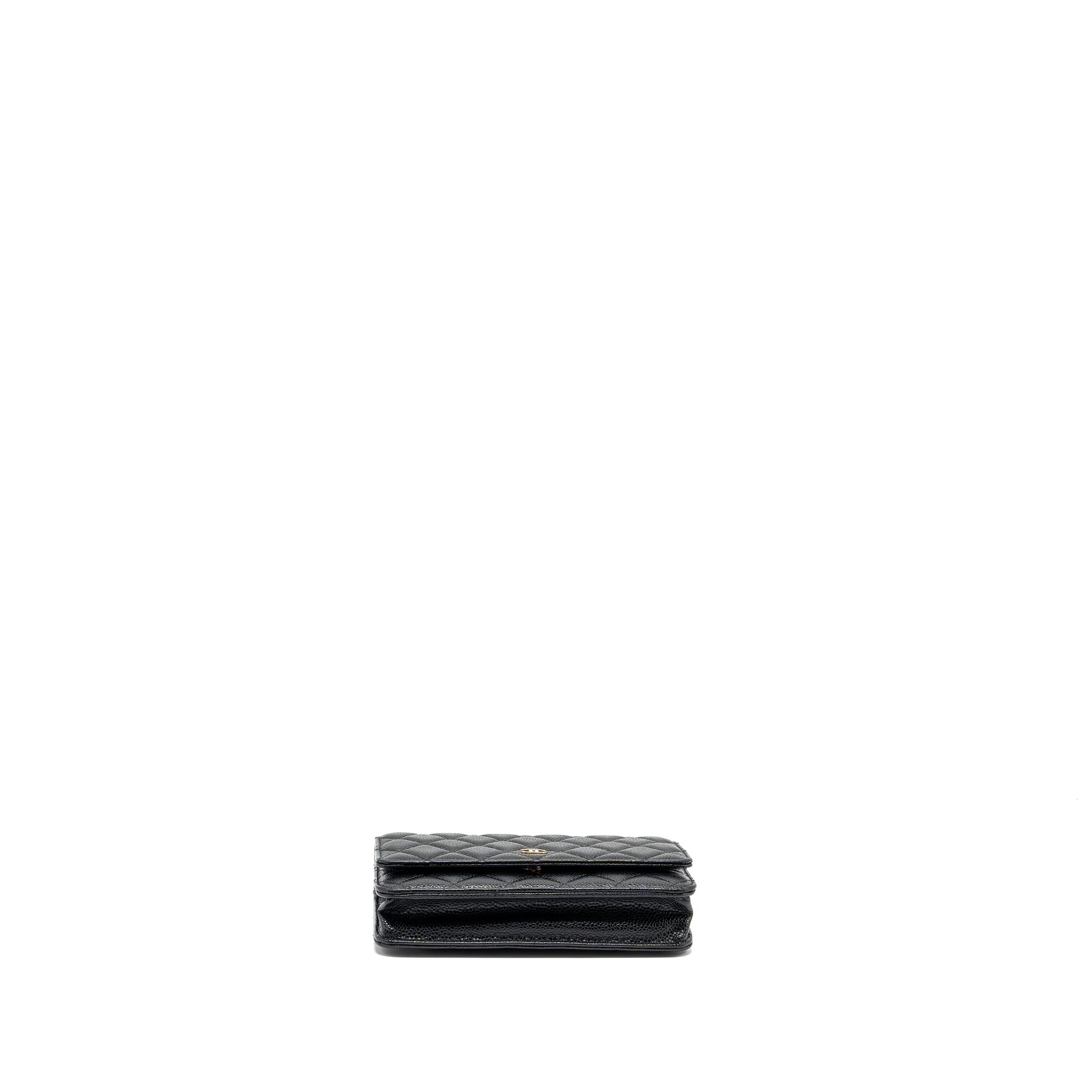 CHANEL CLASSIC WALLET ON CHAIN CAVIAR BLACK GHW