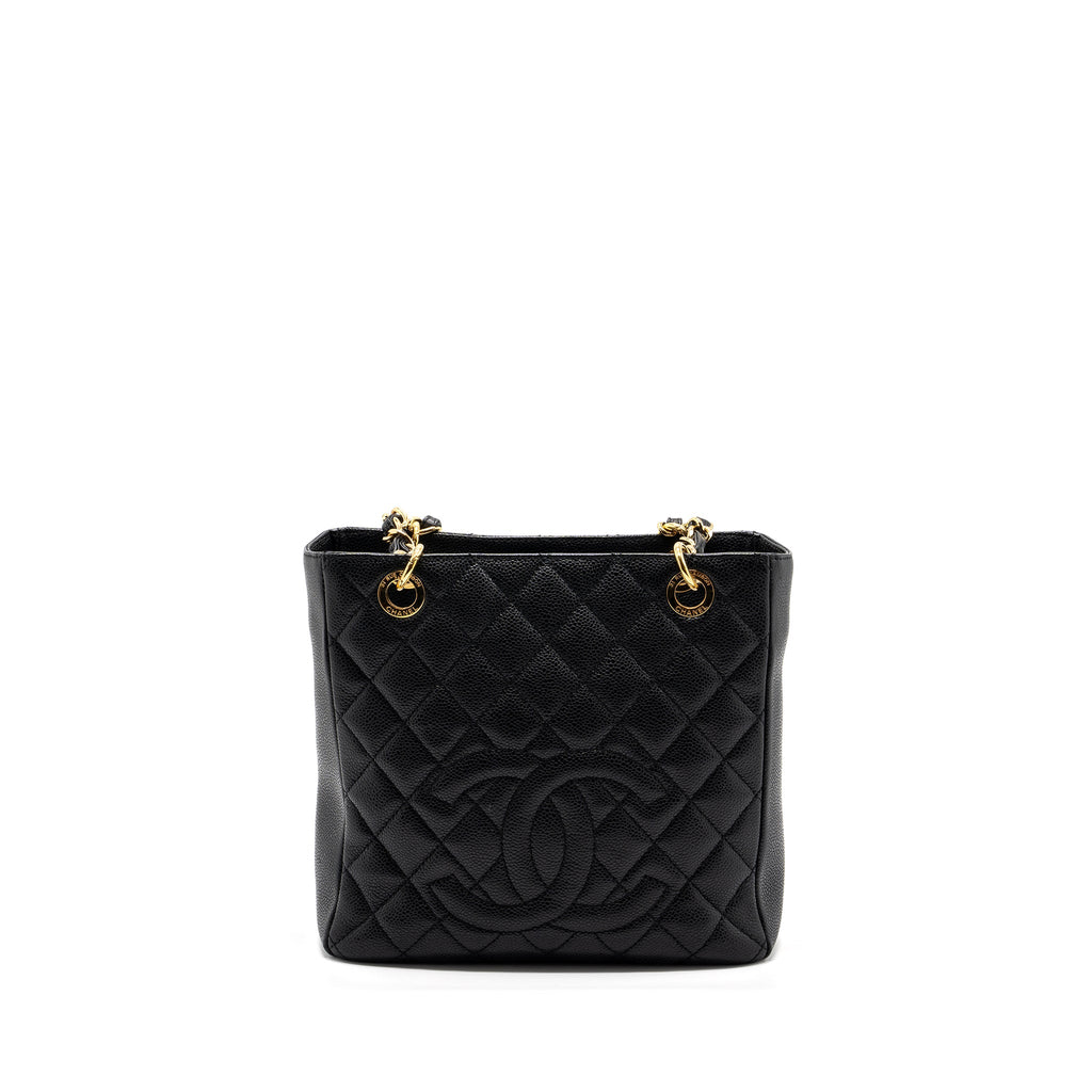 CHANEL GRAND SHOPPING TOTE BAG PM CAVIAR BLACK GHW