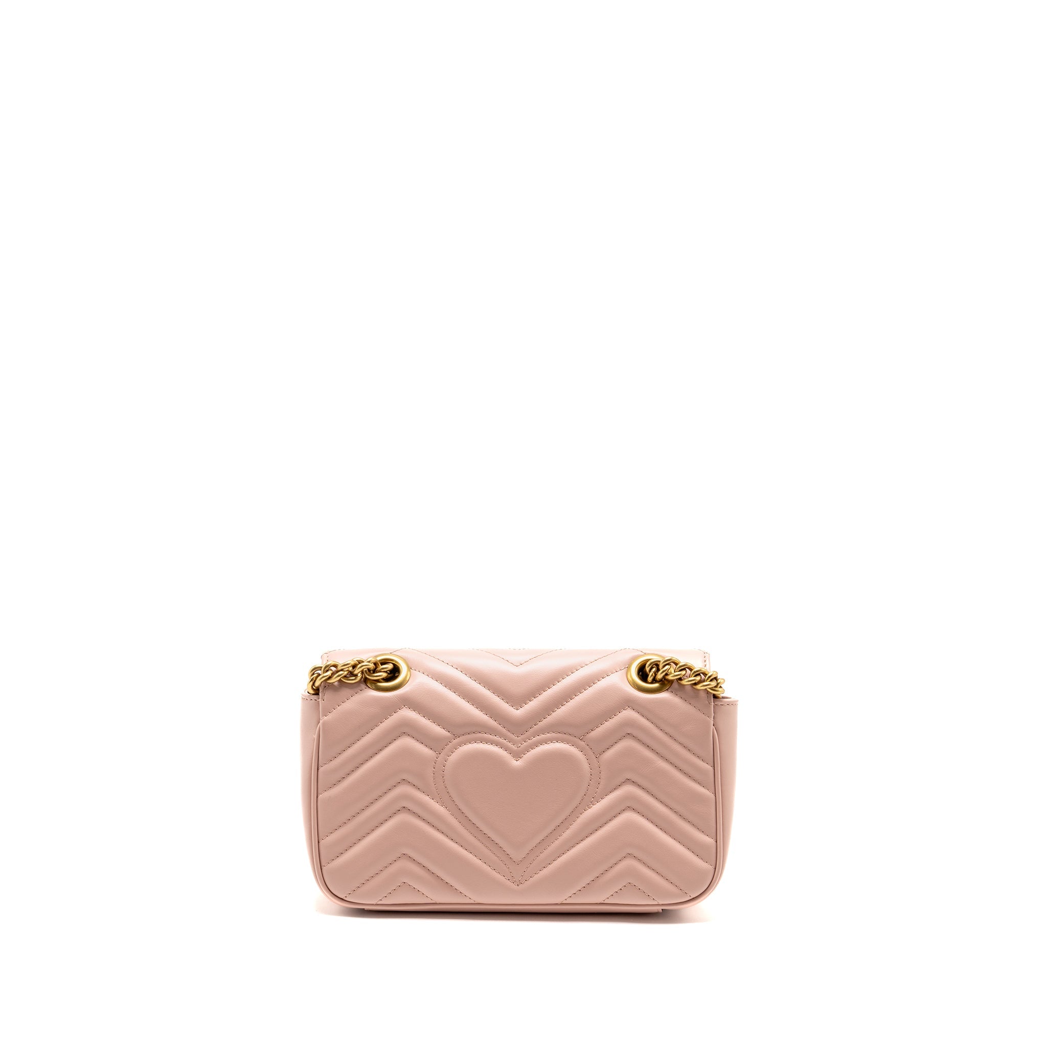 GUCCI SMALL GG MARMONT SHOULDER BAG CALFSKIN PINK GHW