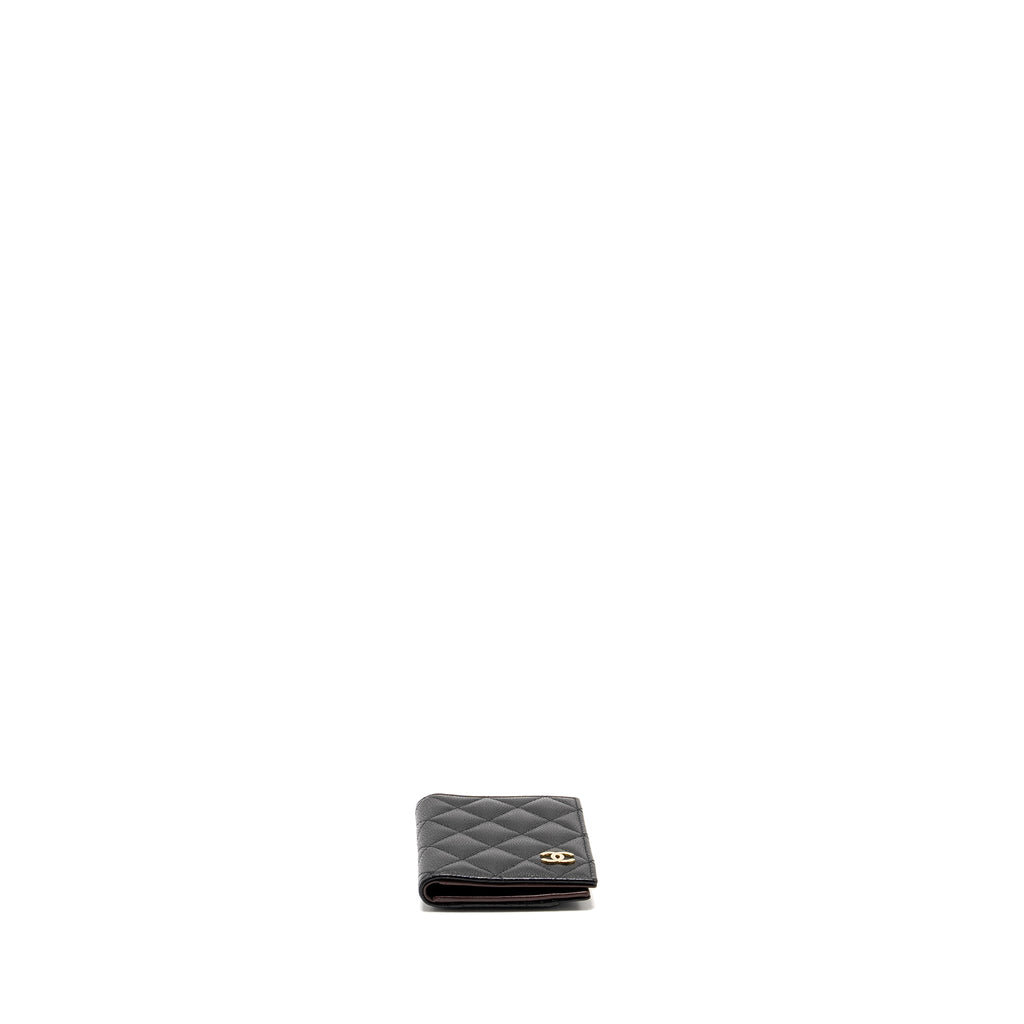 CHANEL COMPACT CARD HOLDER CAVIAR BLACK LGHW